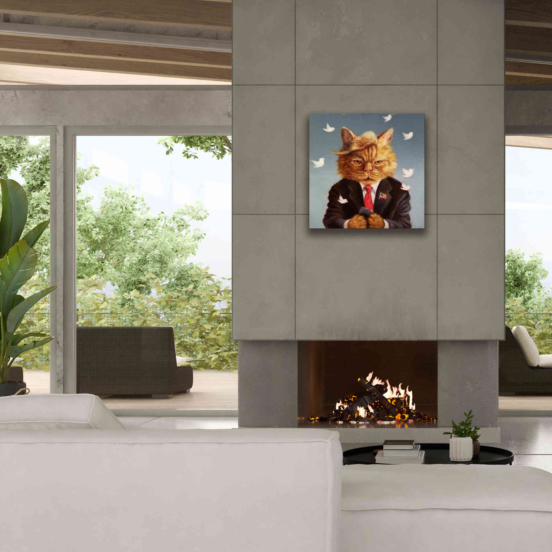 'Catty Remarks' by Lucia Heffernan, Canvas Wall Art,26x26