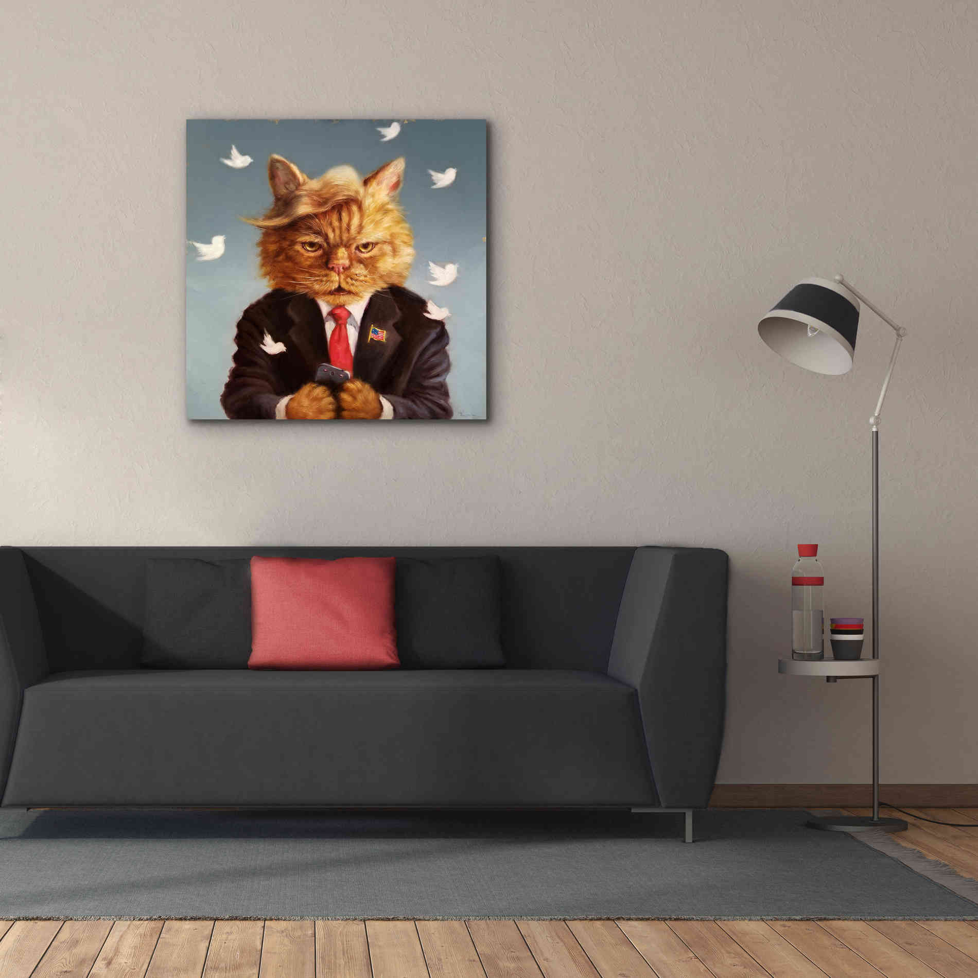 'Catty Remarks' by Lucia Heffernan, Canvas Wall Art,37x37