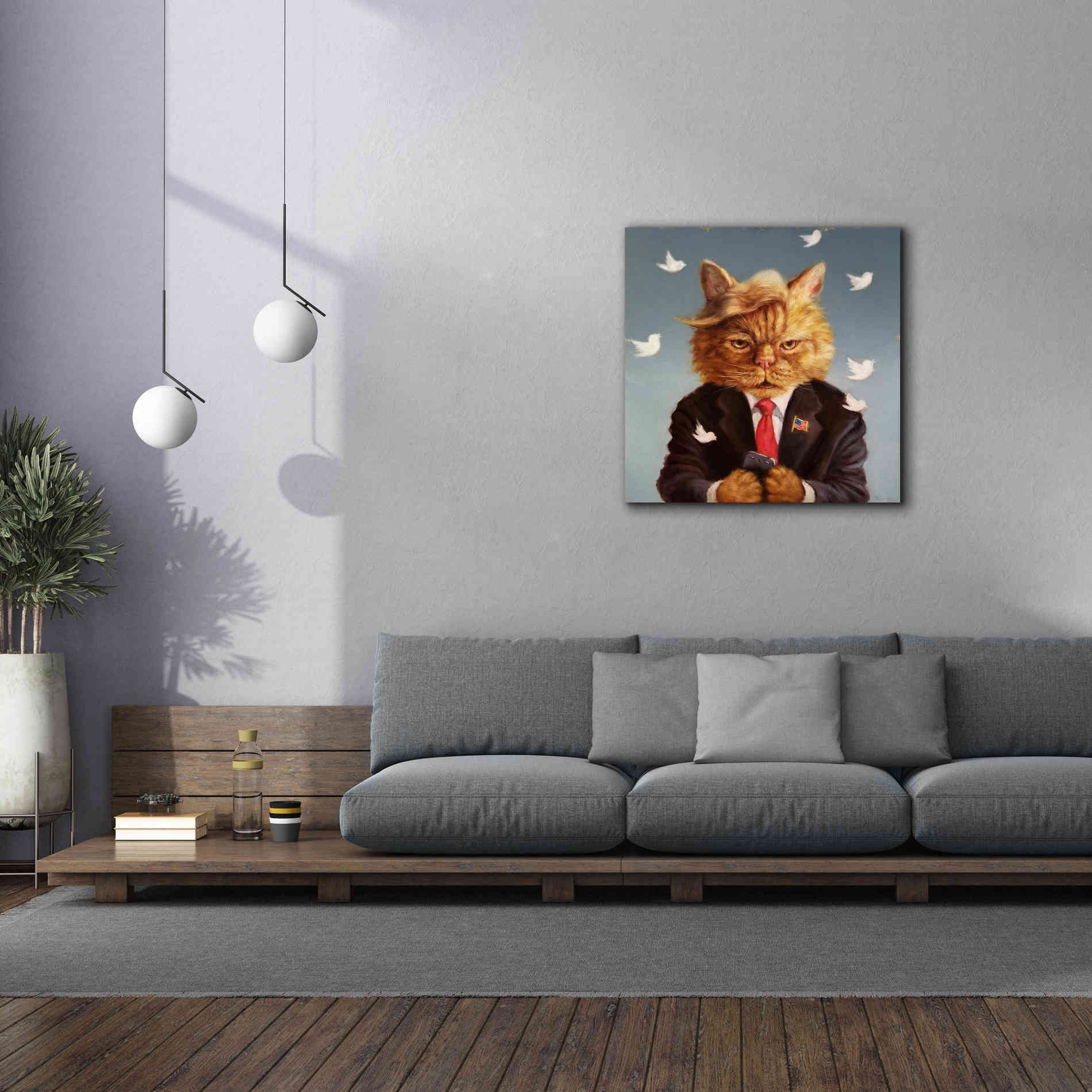 'Catty Remarks' by Lucia Heffernan, Canvas Wall Art,37x37