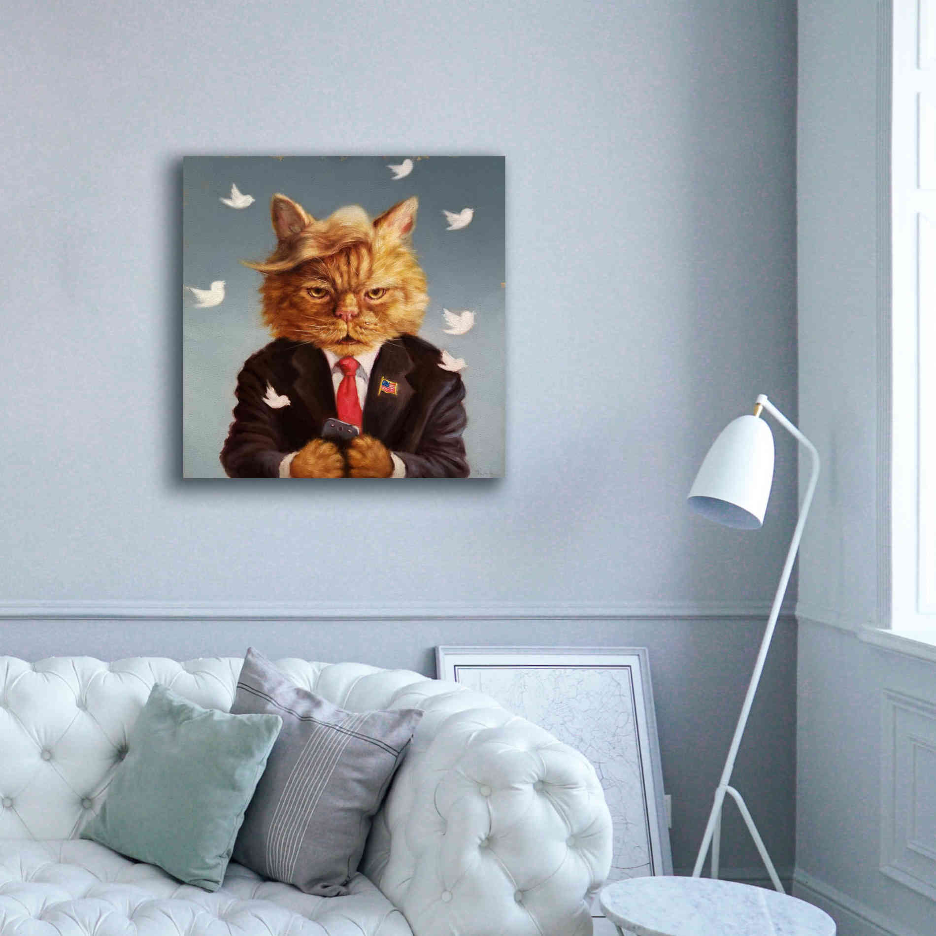 'Catty Remarks' by Lucia Heffernan, Canvas Wall Art,37x37