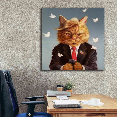 Image of 'Catty Remarks' by Lucia Heffernan, Canvas Wall Art,37x37