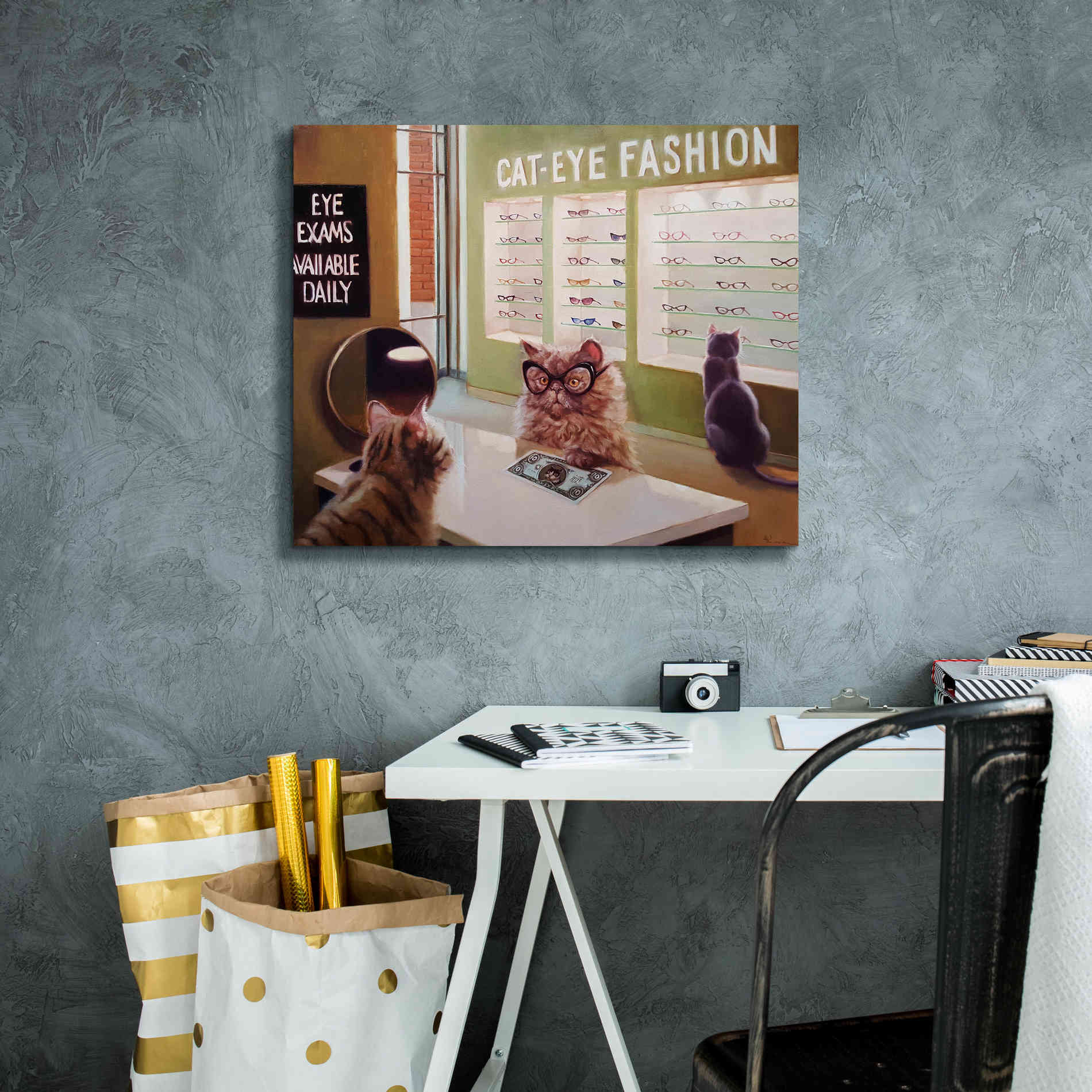 'Feline Optical' by Lucia Heffernan, Canvas Wall Art,24x20