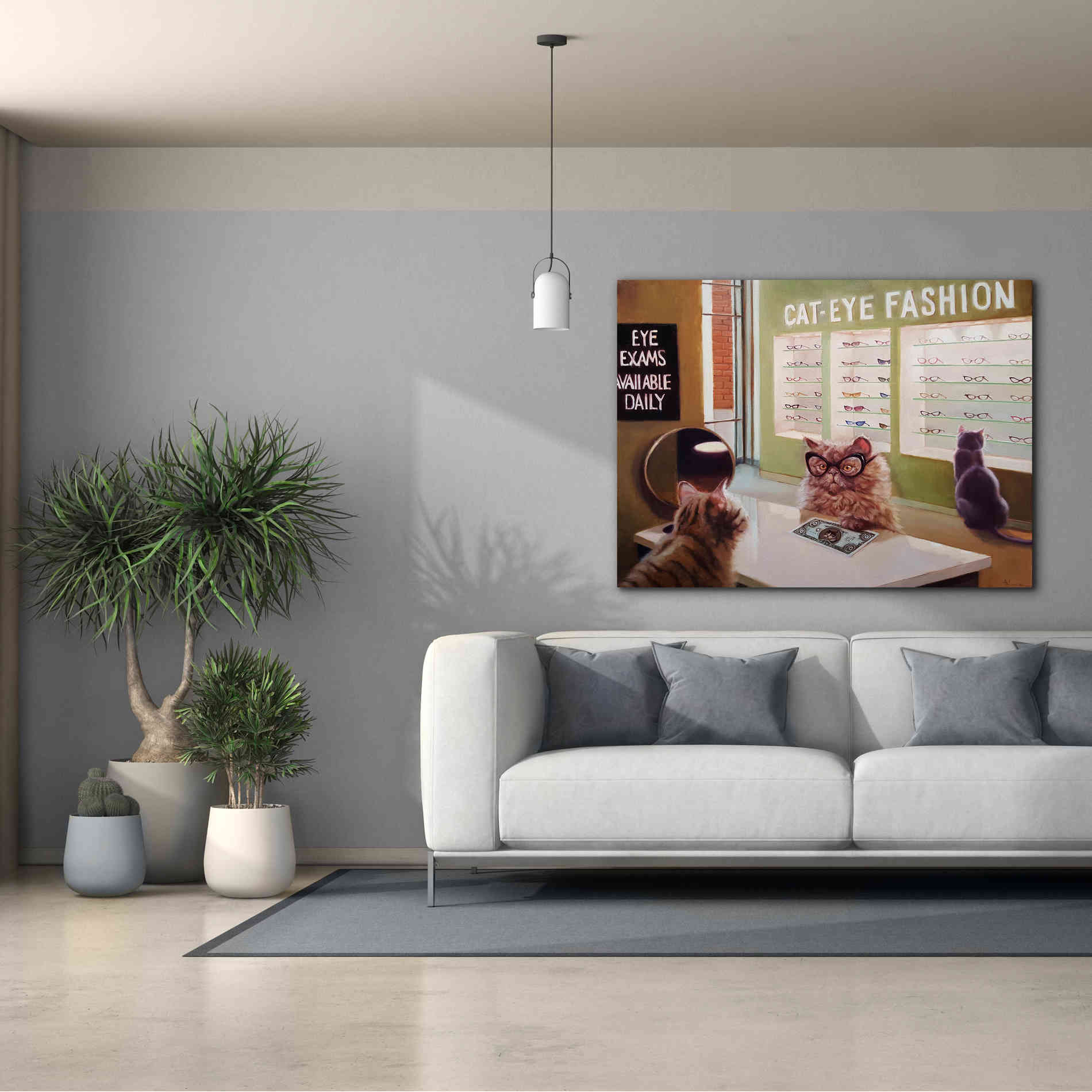 'Feline Optical' by Lucia Heffernan, Canvas Wall Art,54x40