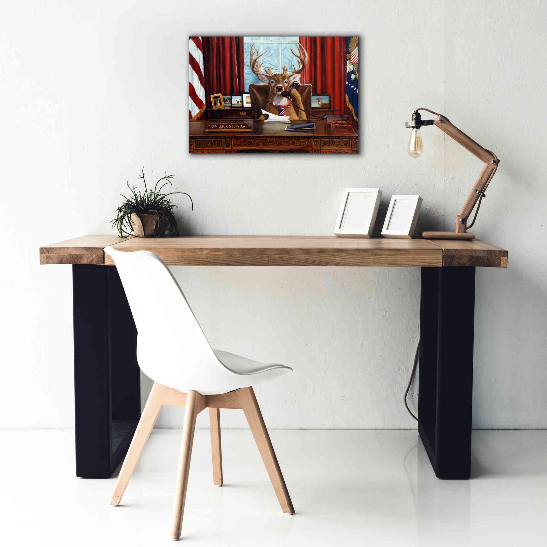 'The Buck Stops Here' by Lucia Heffernan, Canvas Wall Art,26x18