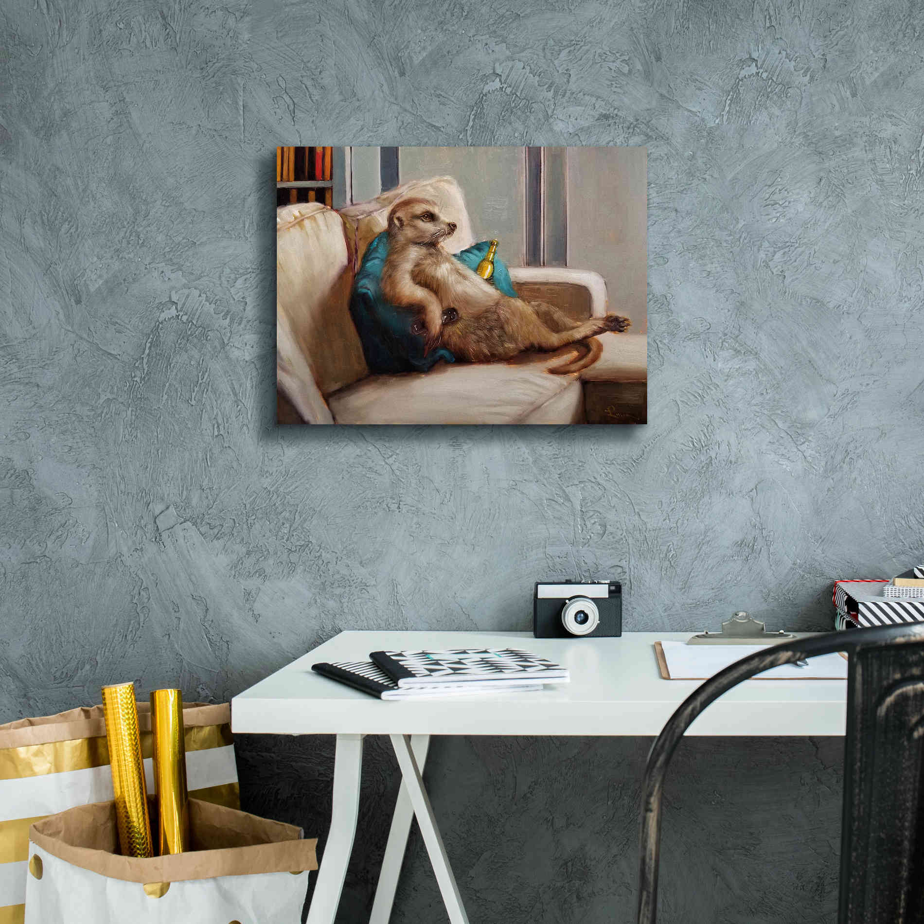 'Couch Potato' by Lucia Heffernan, Canvas Wall Art,16x12