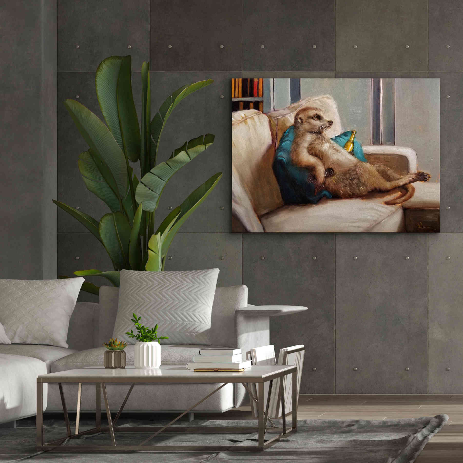 'Couch Potato' by Lucia Heffernan, Canvas Wall Art,54x40