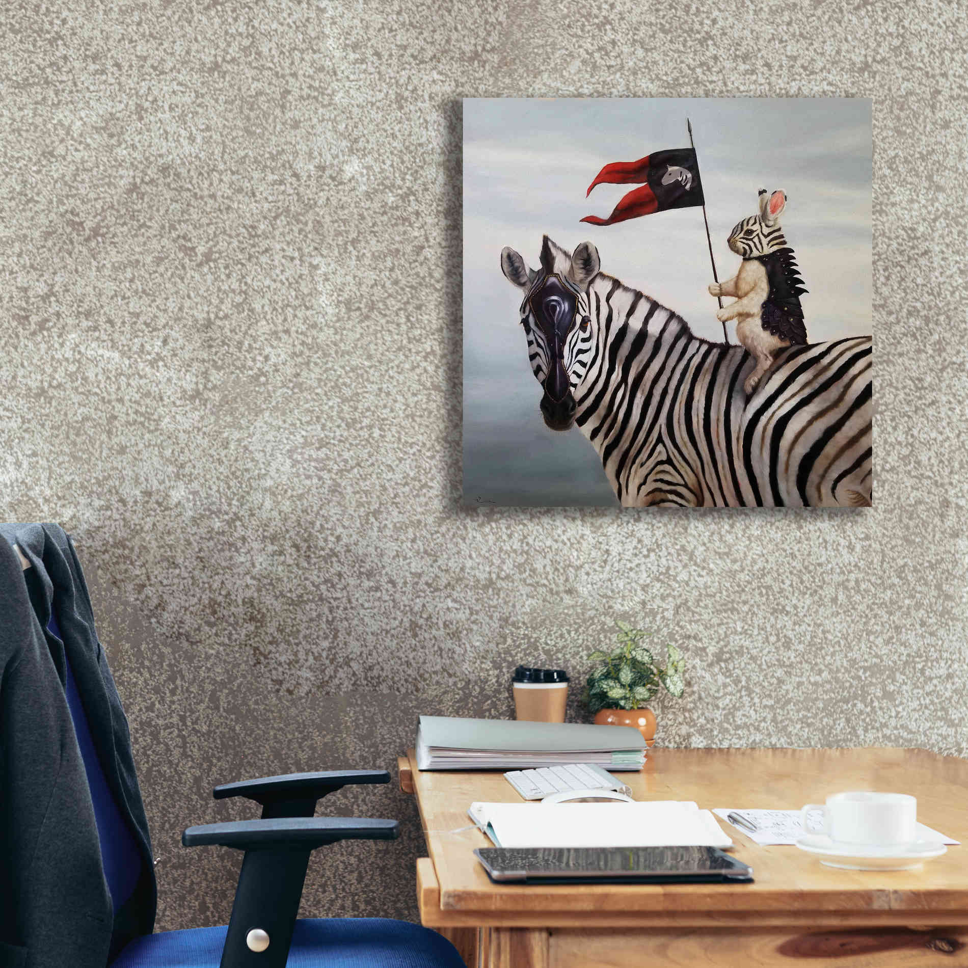 'Striped Warrior' by Lucia Heffernan, Canvas Wall Art,26x26