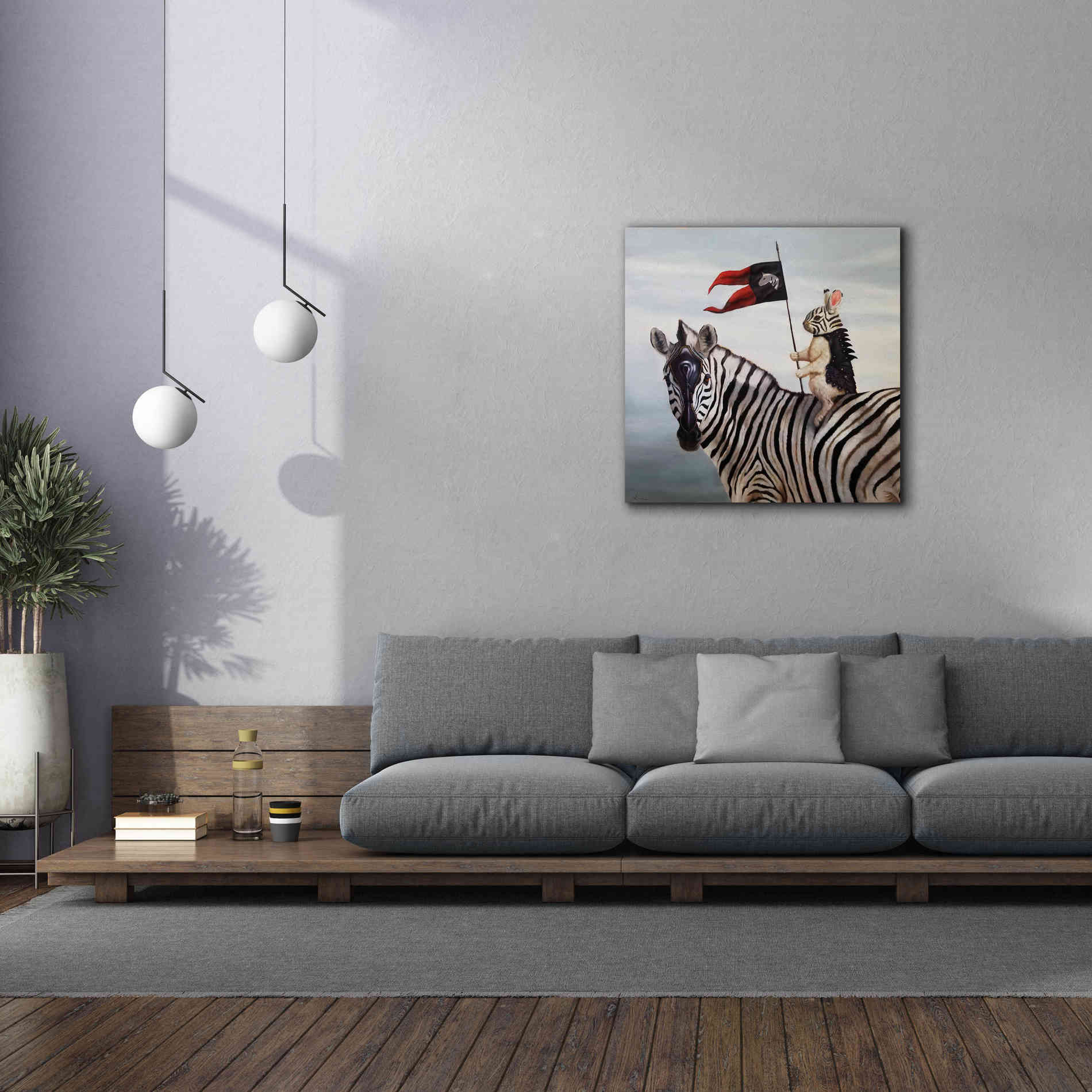 'Striped Warrior' by Lucia Heffernan, Canvas Wall Art,37x37
