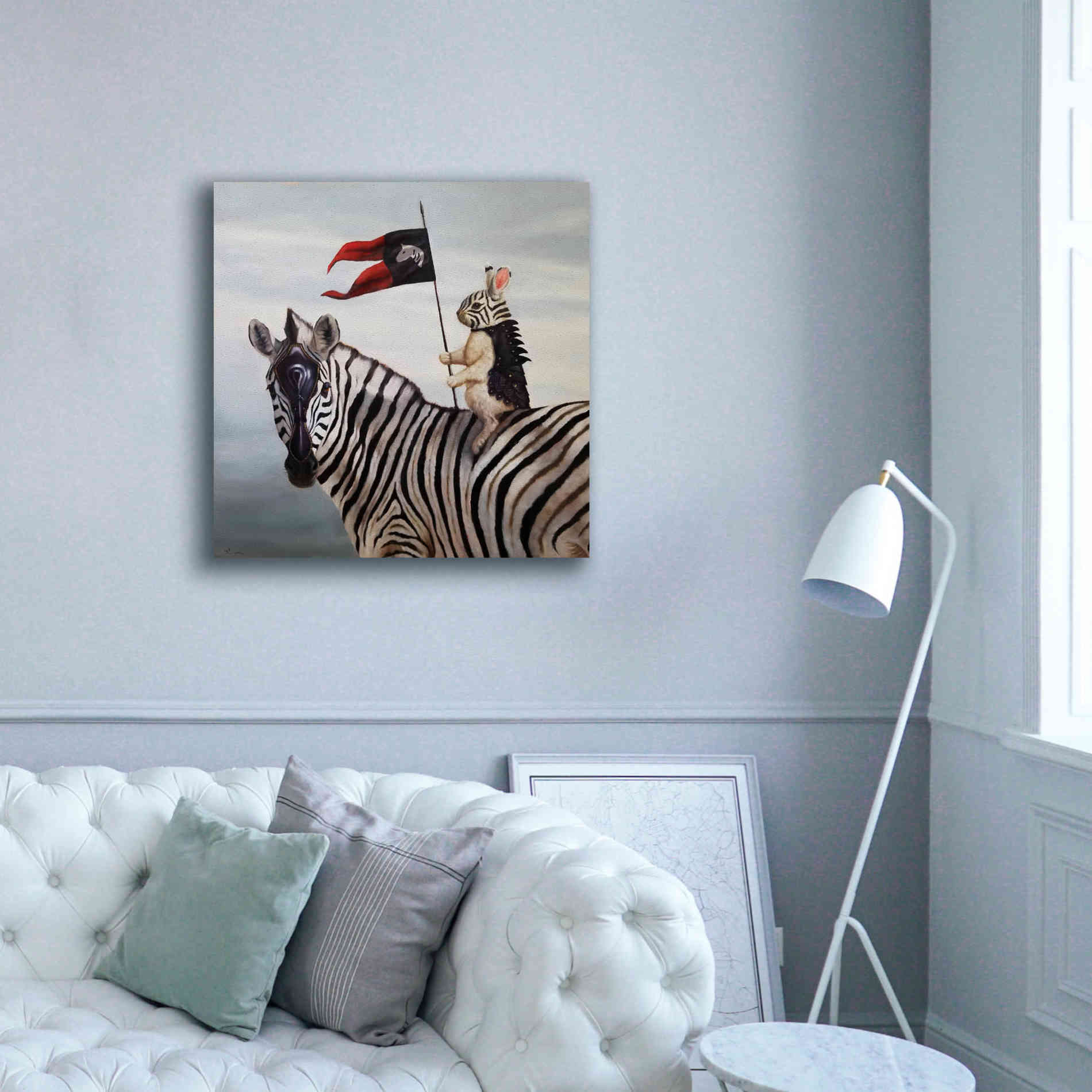 'Striped Warrior' by Lucia Heffernan, Canvas Wall Art,37x37