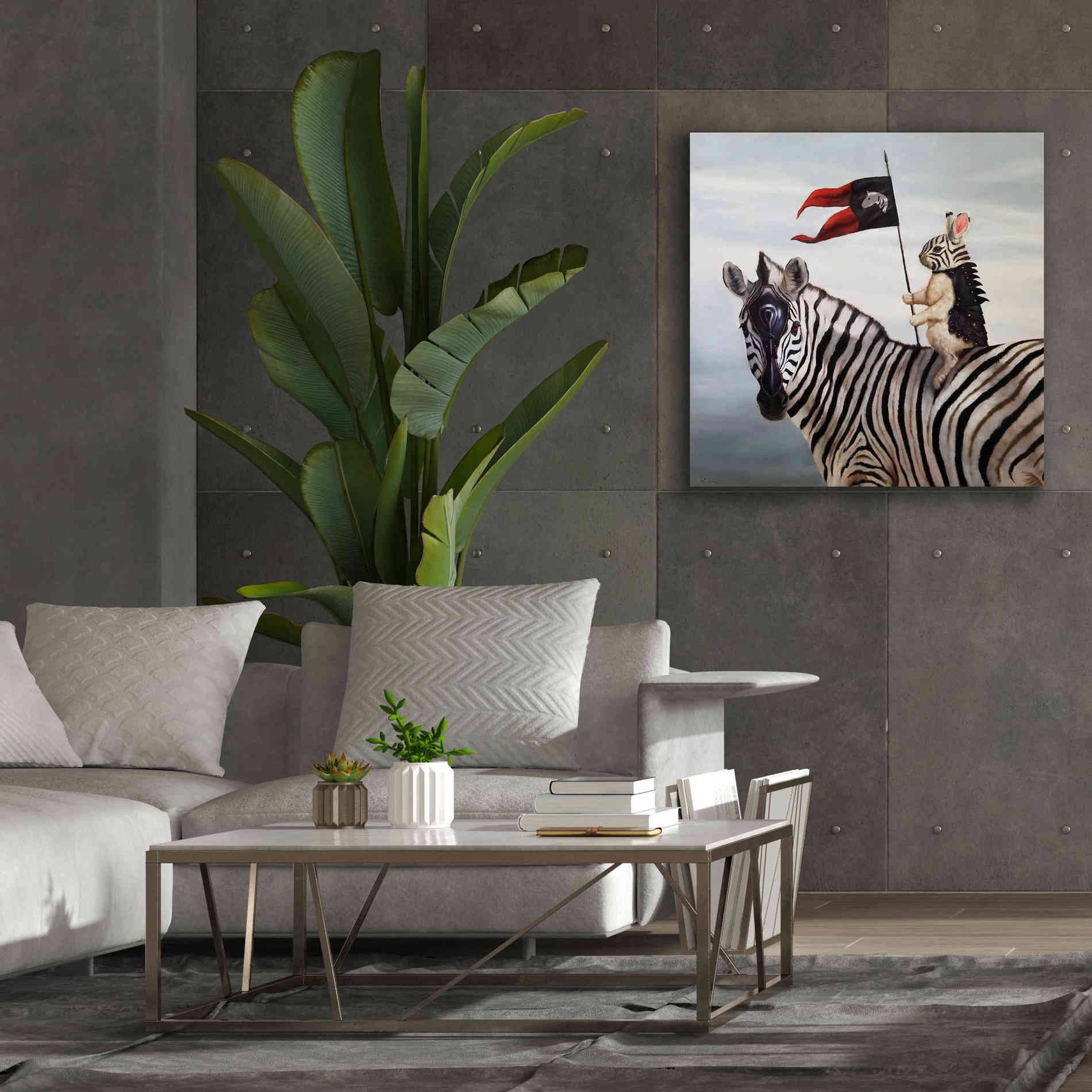 'Striped Warrior' by Lucia Heffernan, Canvas Wall Art,37x37