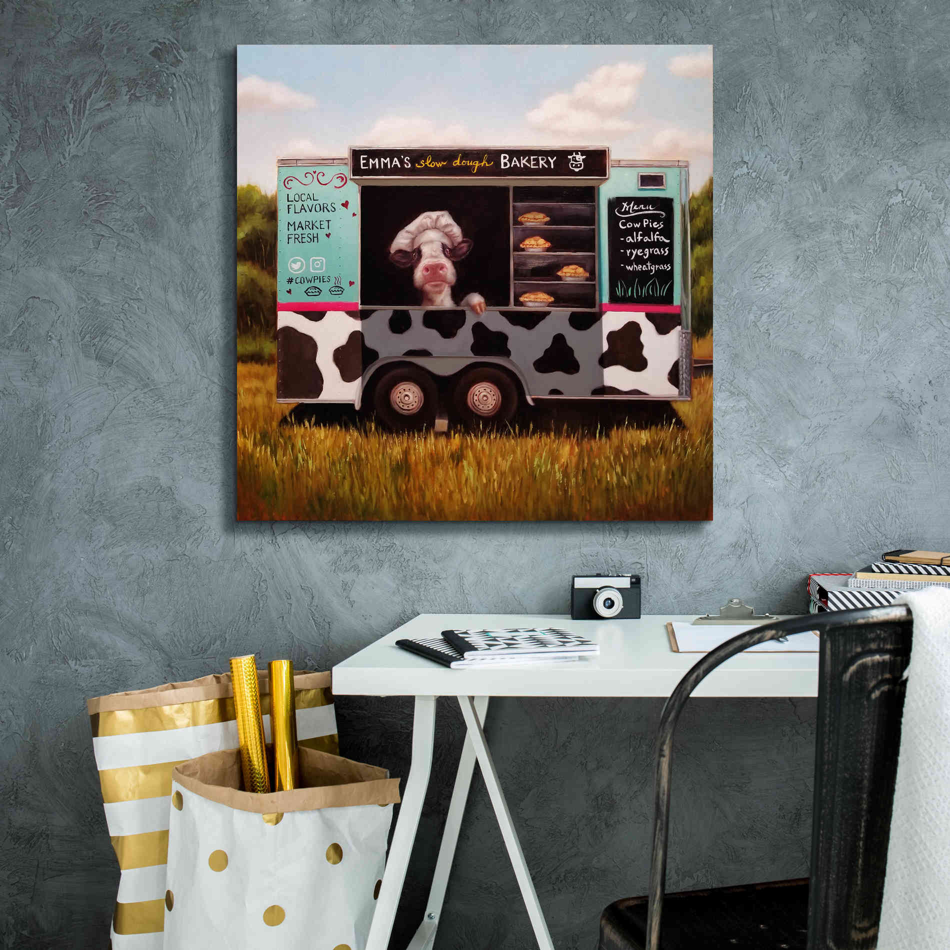 'Cowpies' by Lucia Heffernan, Canvas Wall Art,26x26