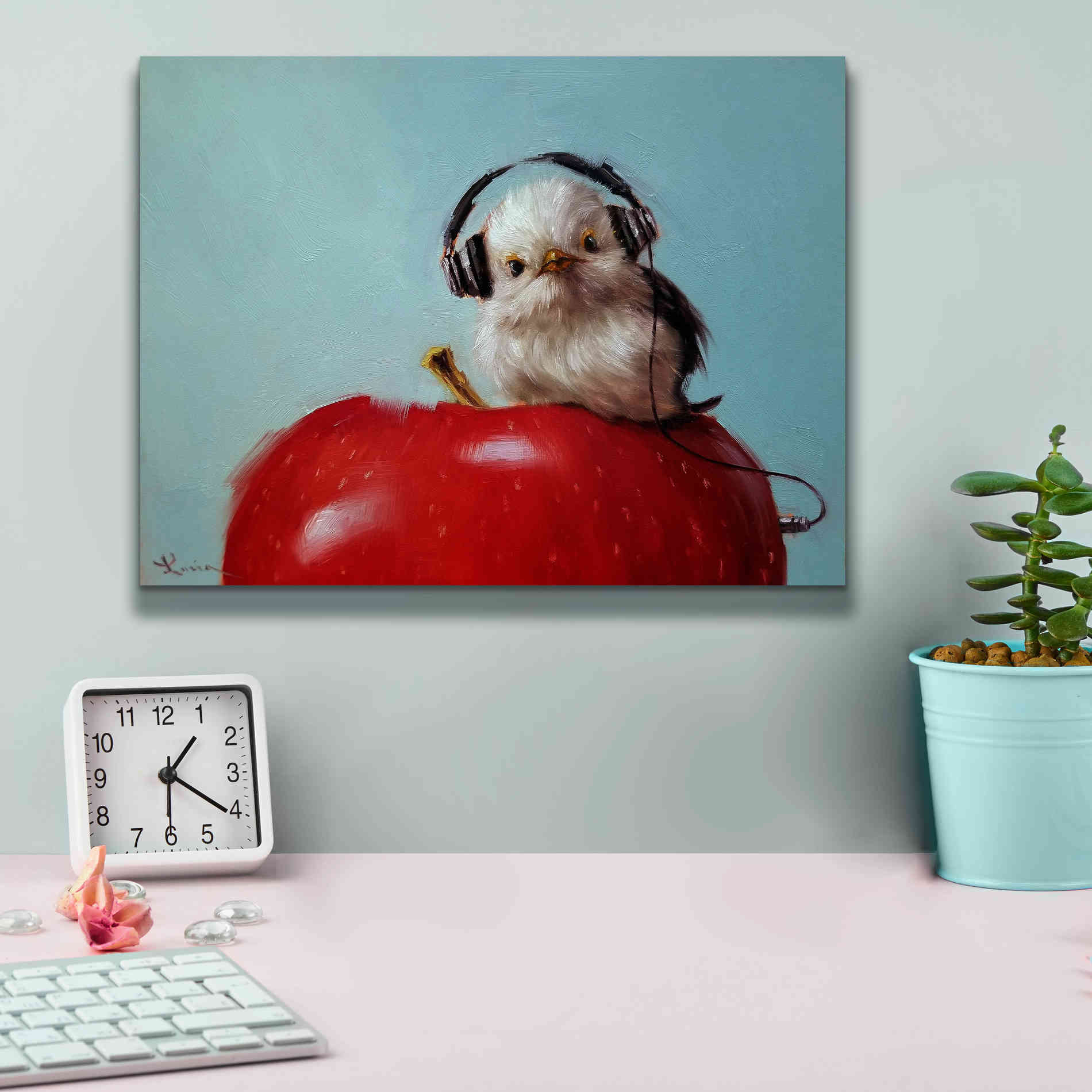 'Apple Music' by Lucia Heffernan, Canvas Wall Art,16x12