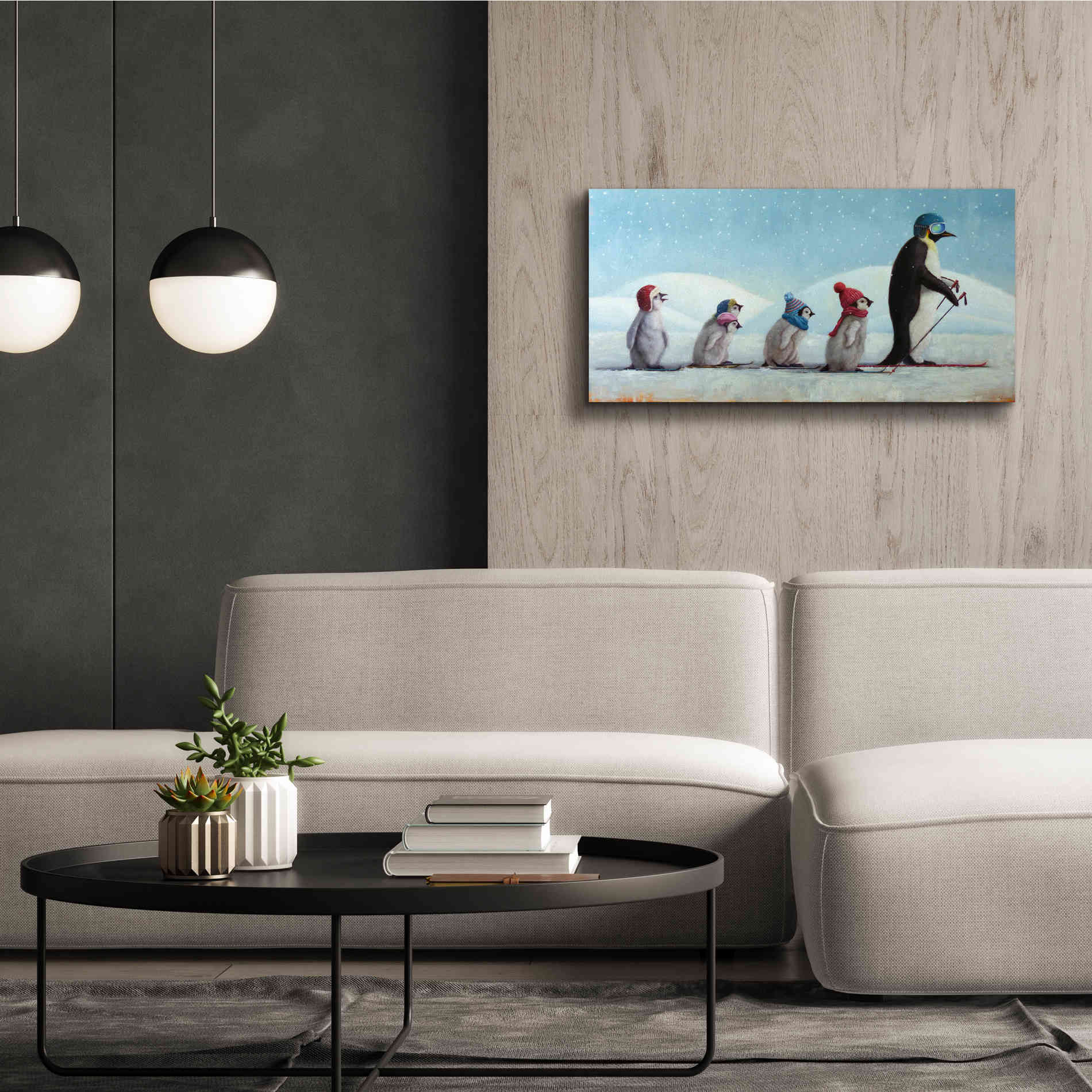 'Ski School' by Lucia Heffernan, Canvas Wall Art,40x20