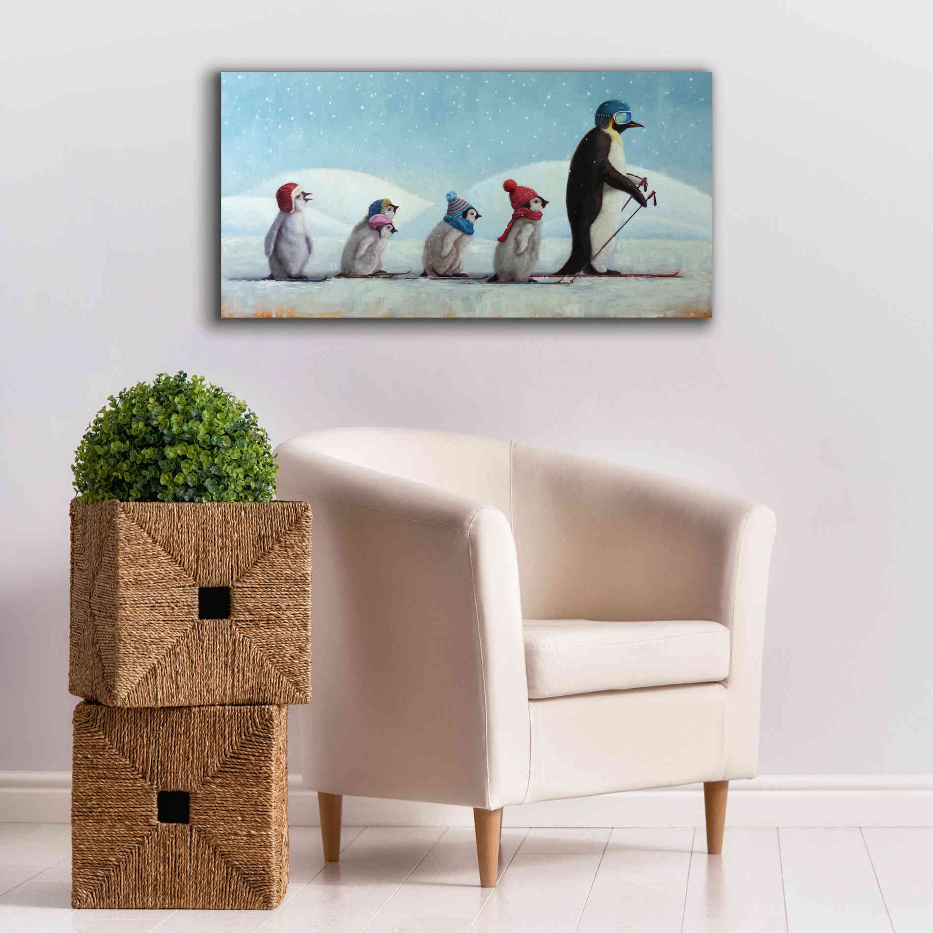 'Ski School' by Lucia Heffernan, Canvas Wall Art,40x20