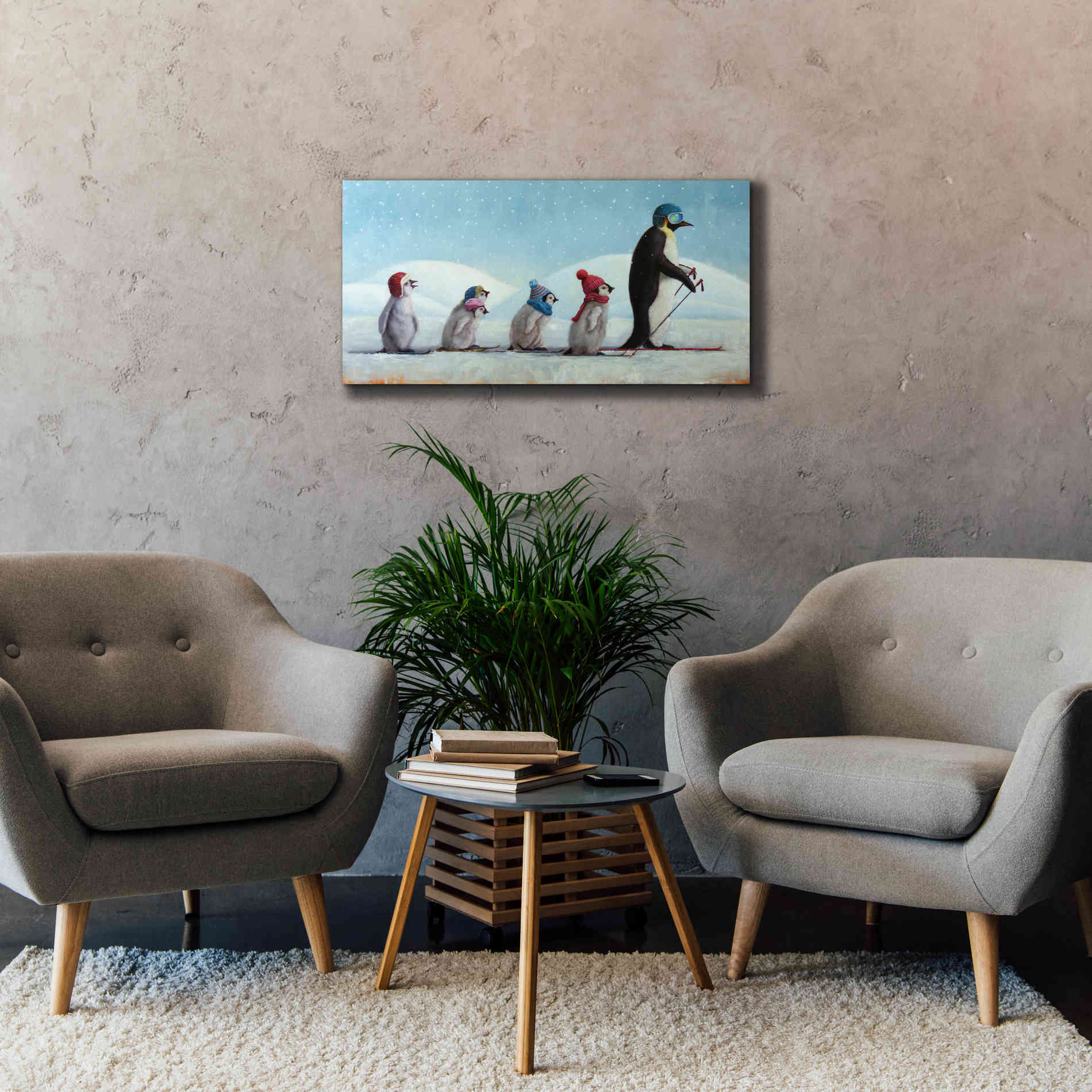'Ski School' by Lucia Heffernan, Canvas Wall Art,40x20