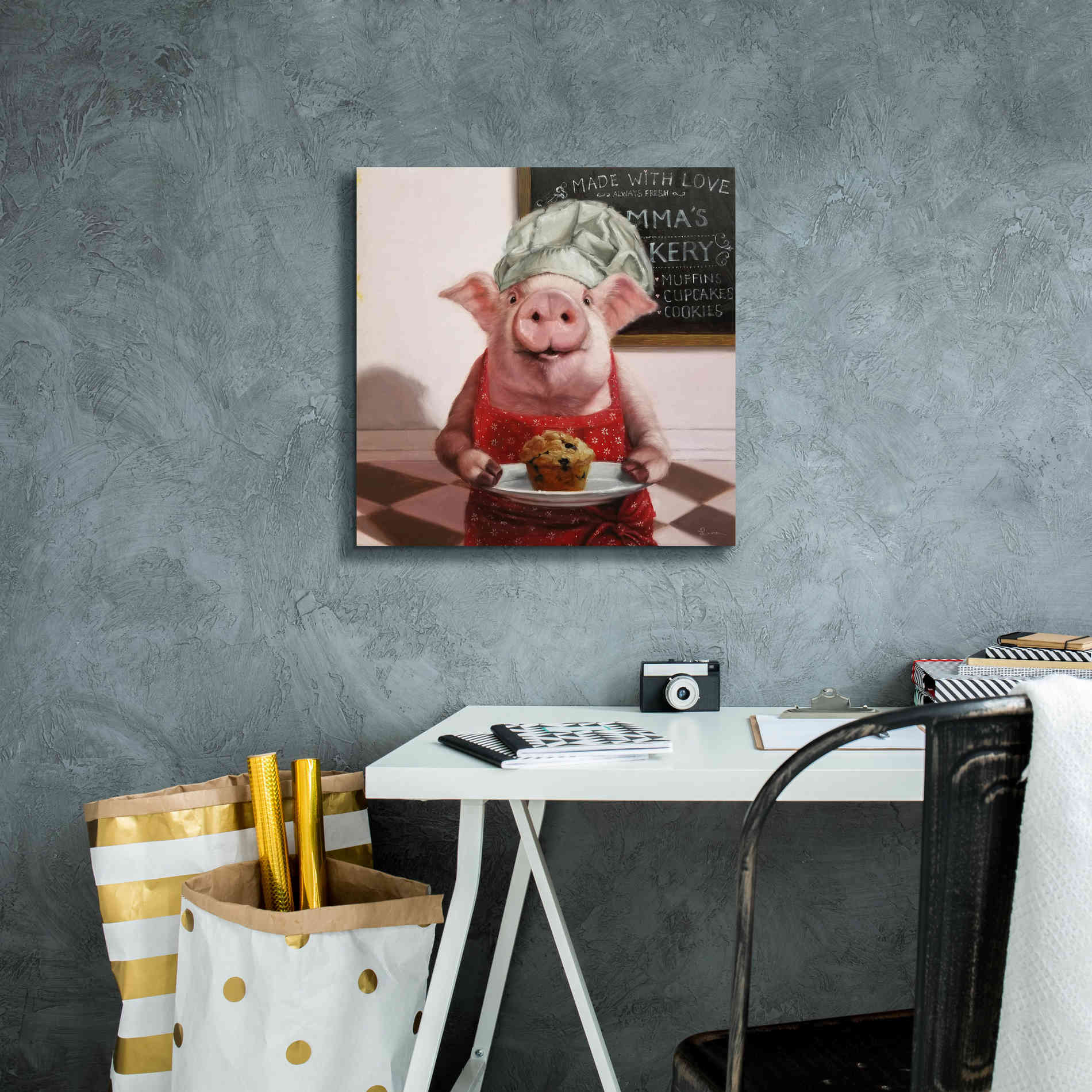 'Pinkies Bakery' by Lucia Heffernan, Canvas Wall Art,18x18