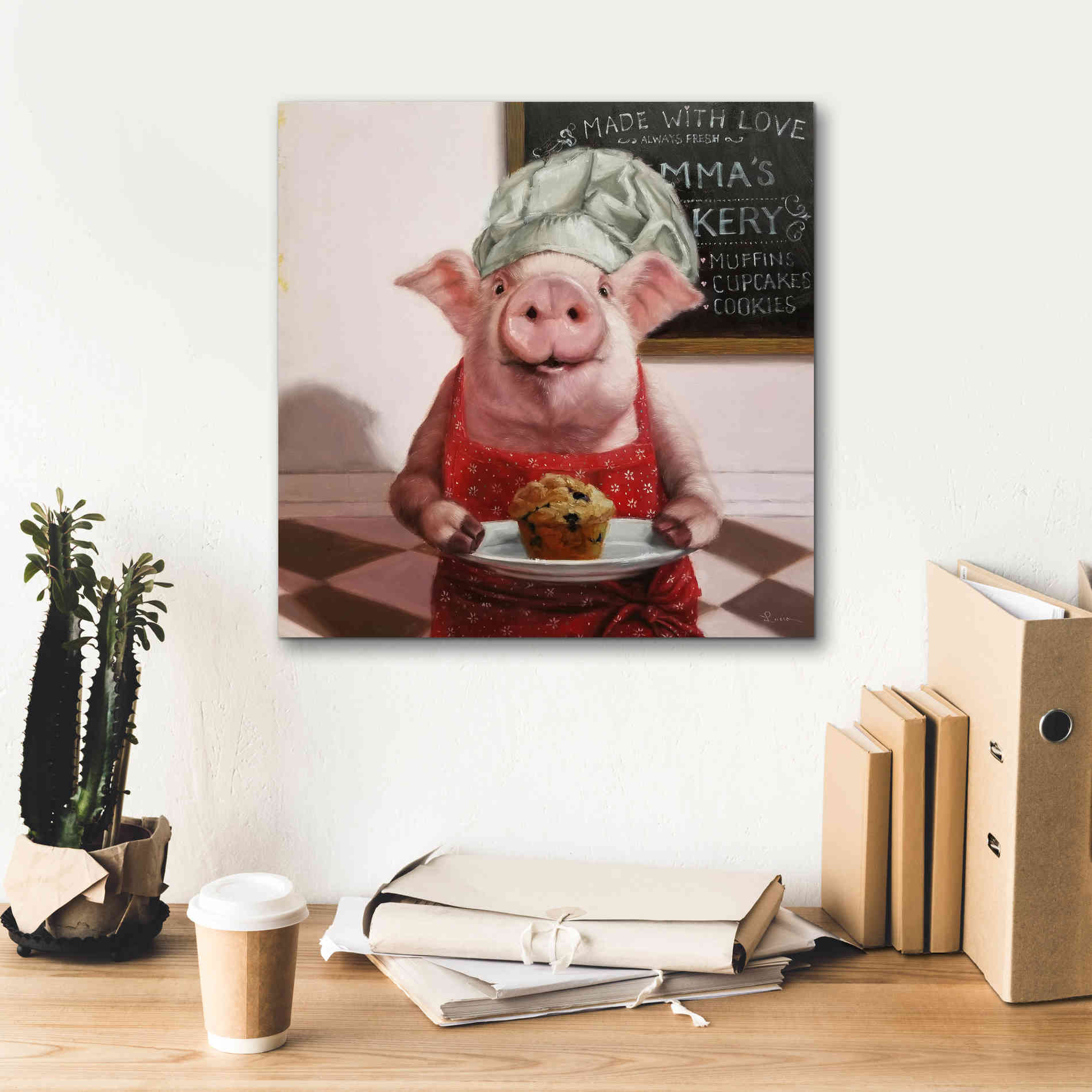 'Pinkies Bakery' by Lucia Heffernan, Canvas Wall Art,18x18