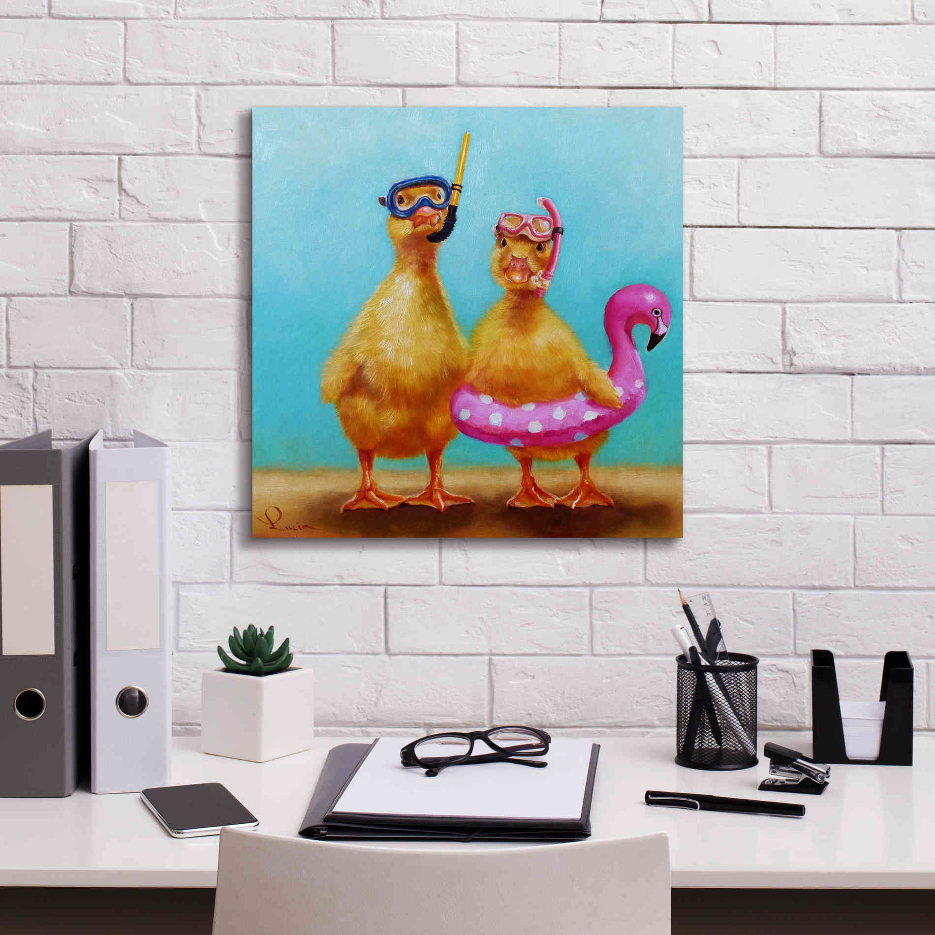 'Pool Party' by Lucia Heffernan, Canvas Wall Art,18x18