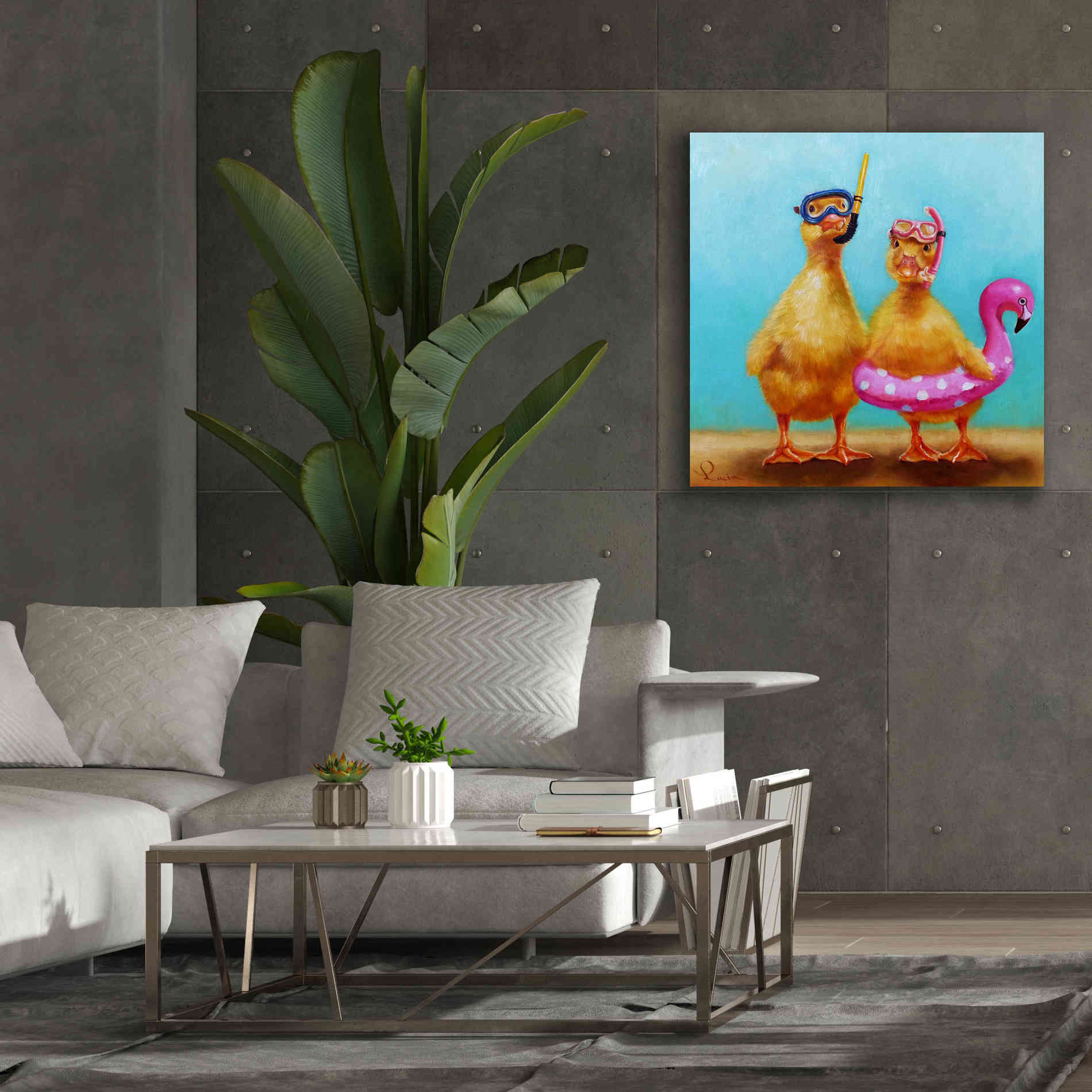 'Pool Party' by Lucia Heffernan, Canvas Wall Art,37x37