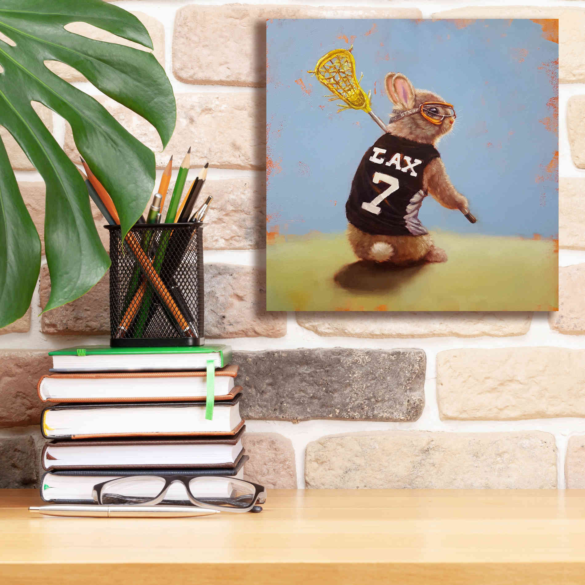 'Lax Bunny' by Lucia Heffernan, Canvas Wall Art,12x12