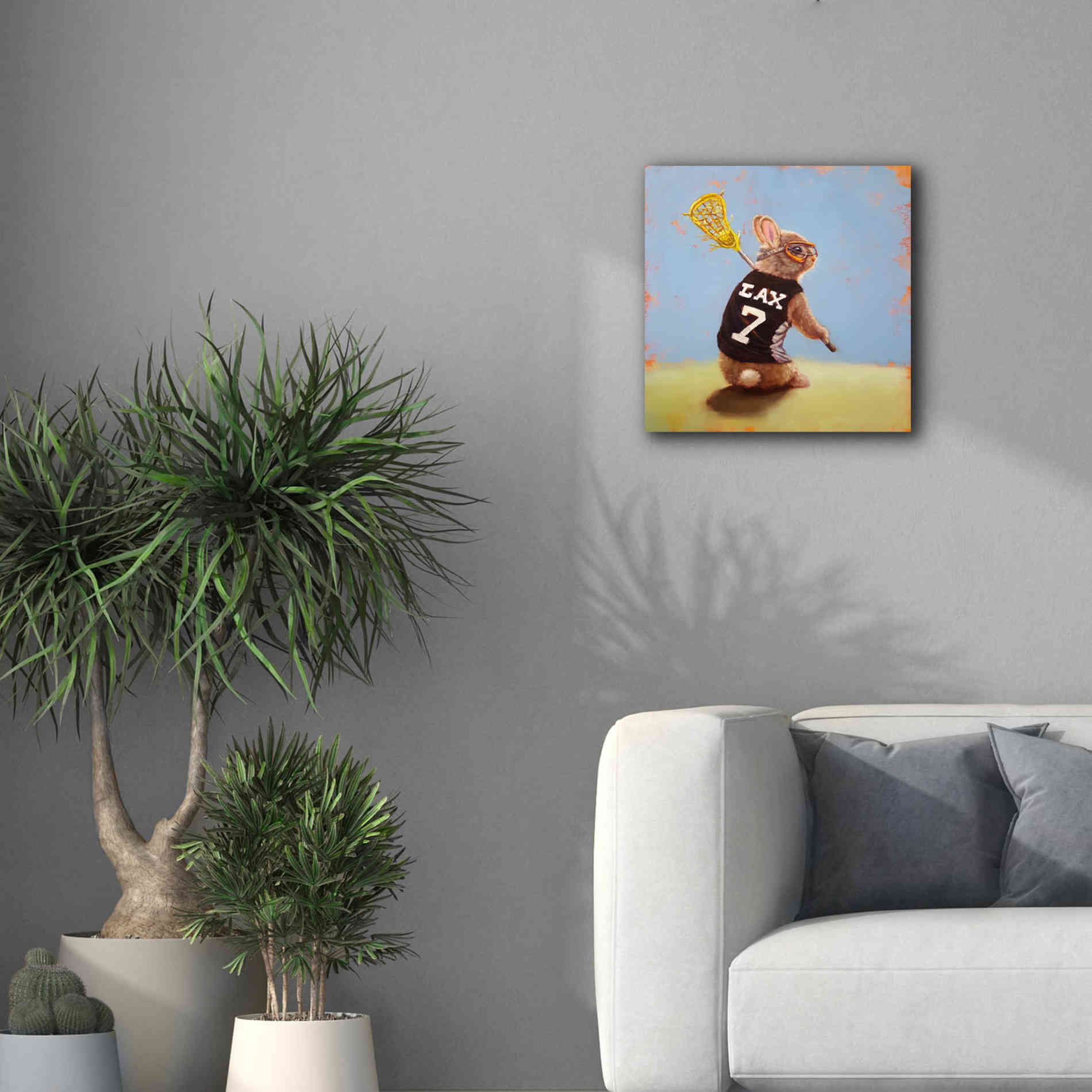 'Lax Bunny' by Lucia Heffernan, Canvas Wall Art,18x18