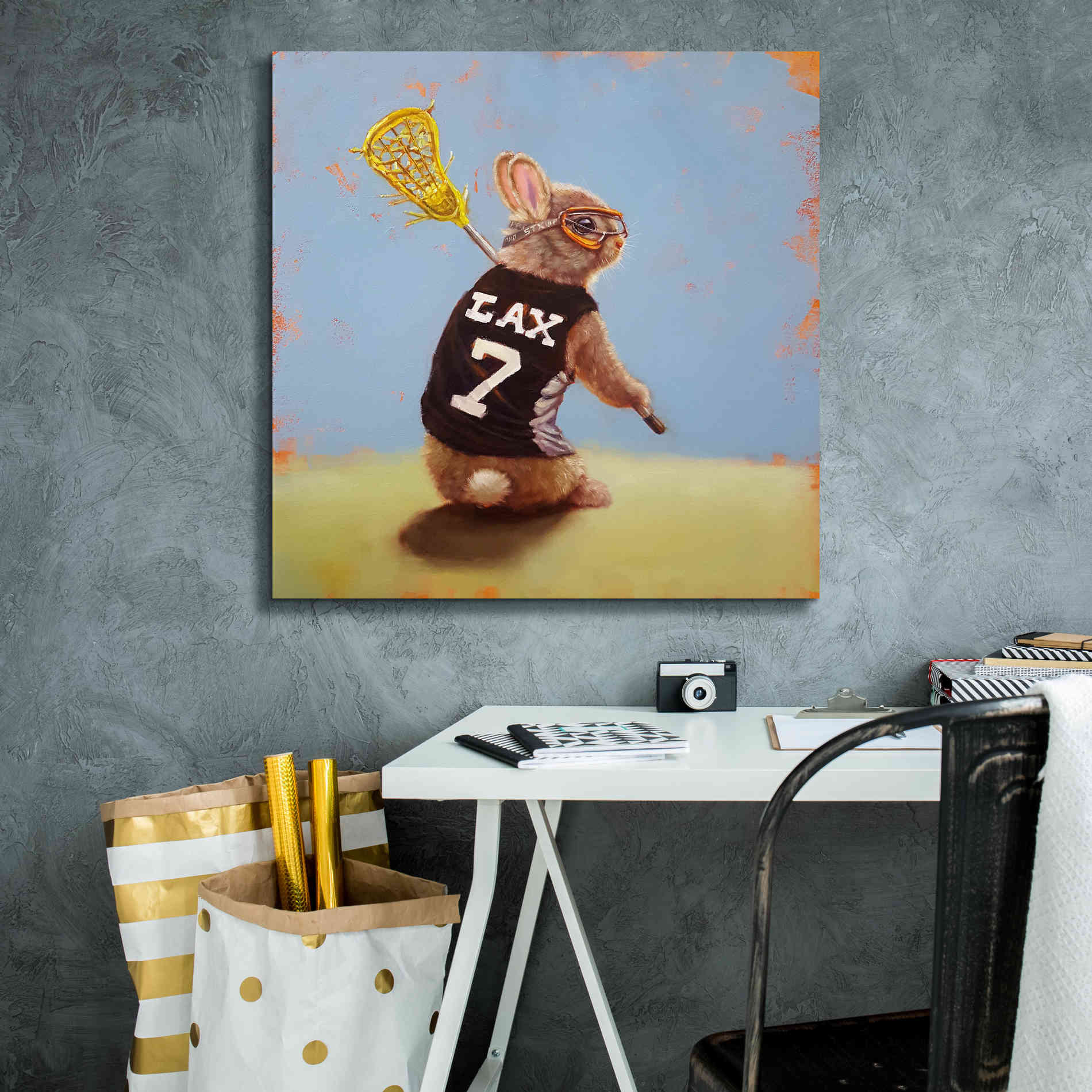 'Lax Bunny' by Lucia Heffernan, Canvas Wall Art,26x26