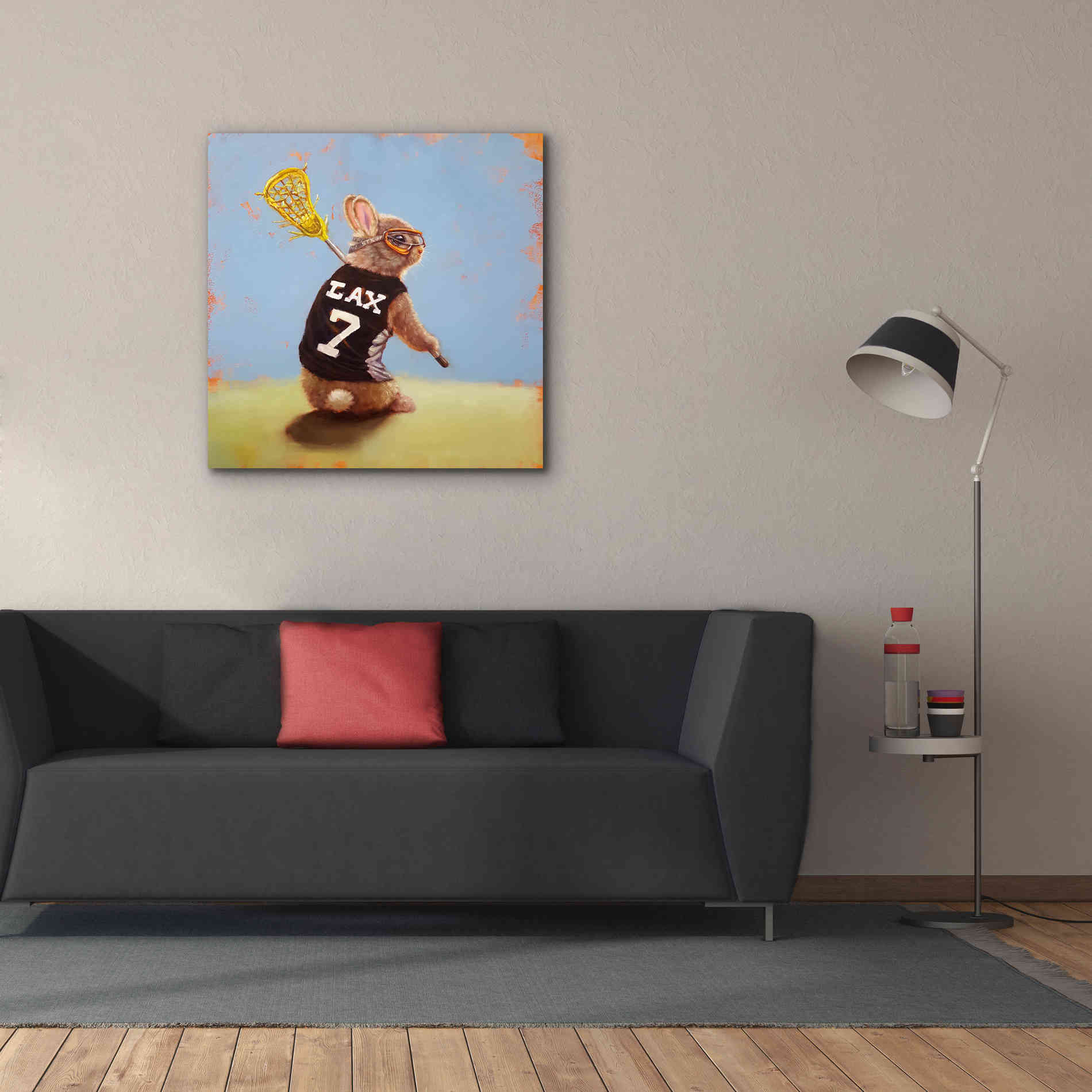 'Lax Bunny' by Lucia Heffernan, Canvas Wall Art,37x37