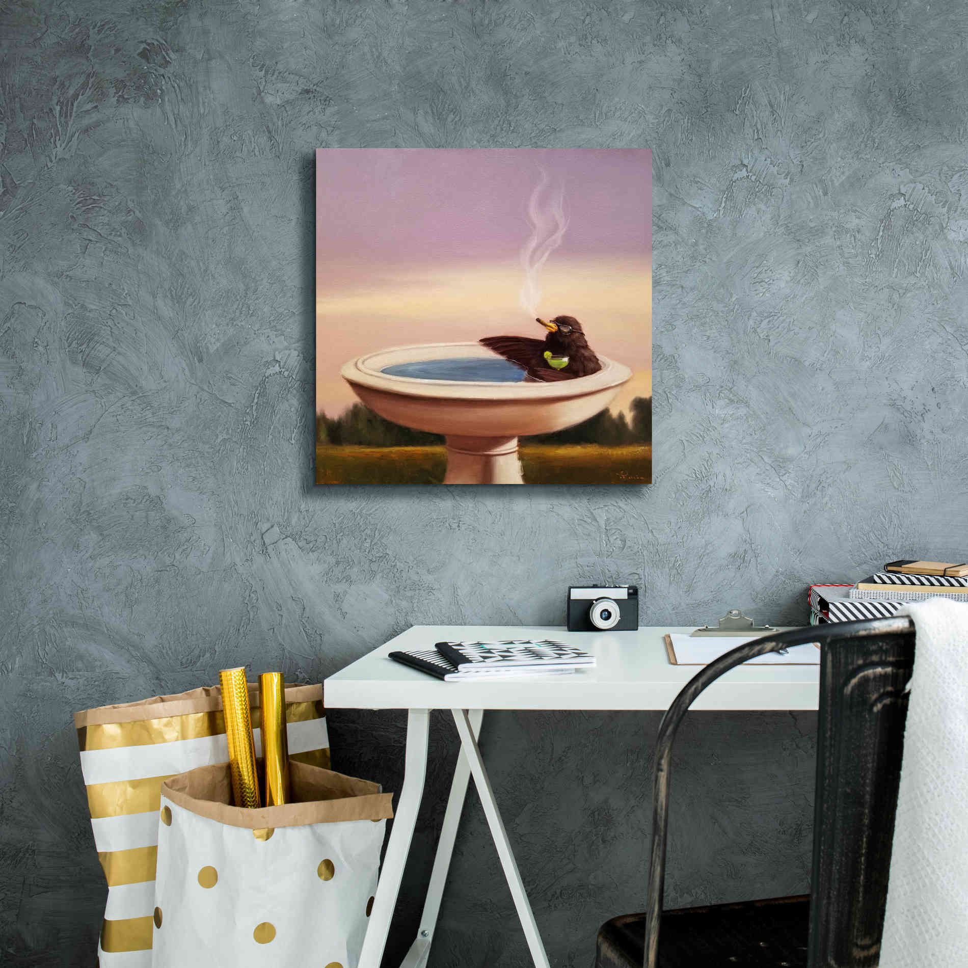 'Executive Soak' by Lucia Heffernan, Canvas Wall Art,18x18
