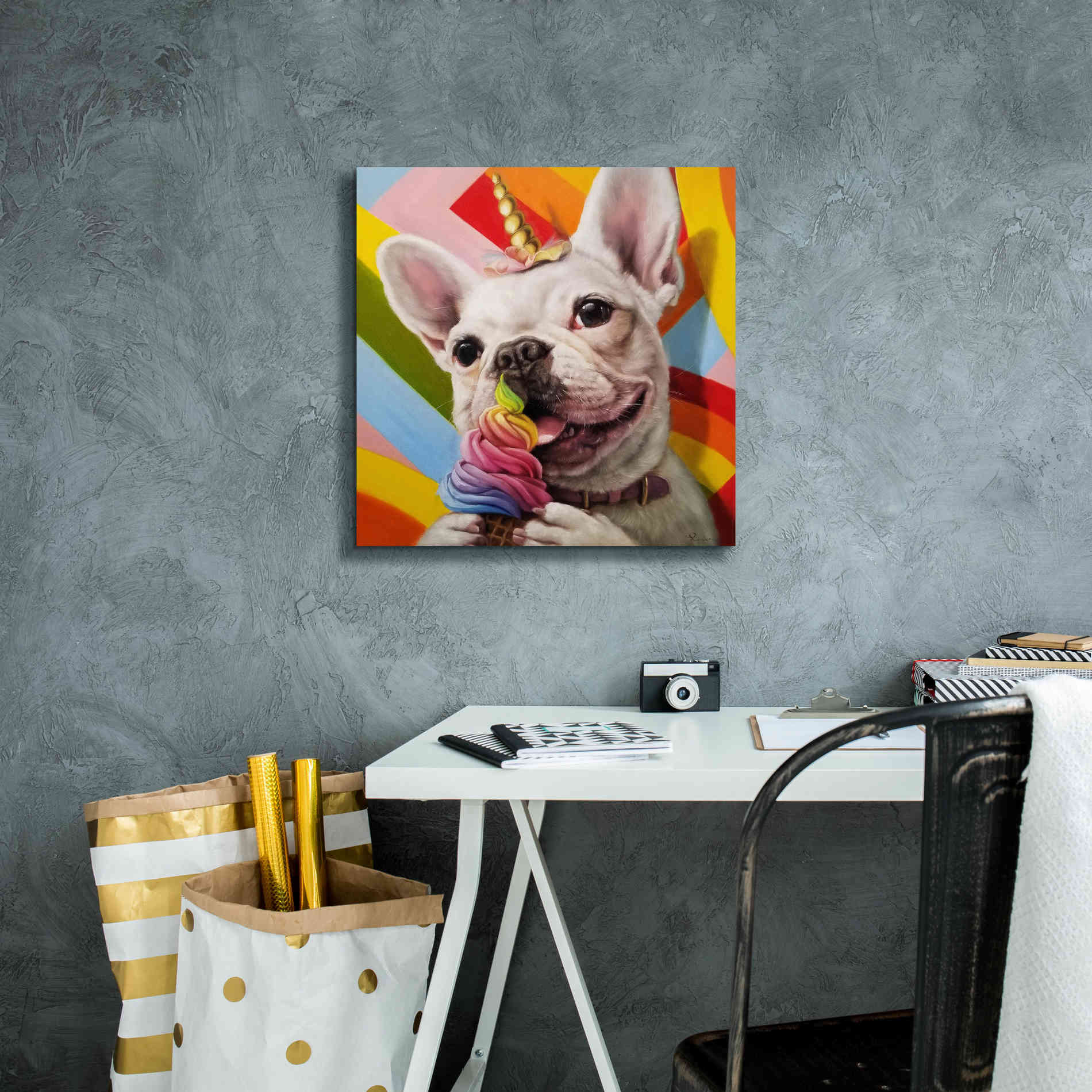 'Rainbow Party' by Lucia Heffernan, Canvas Wall Art,18x18