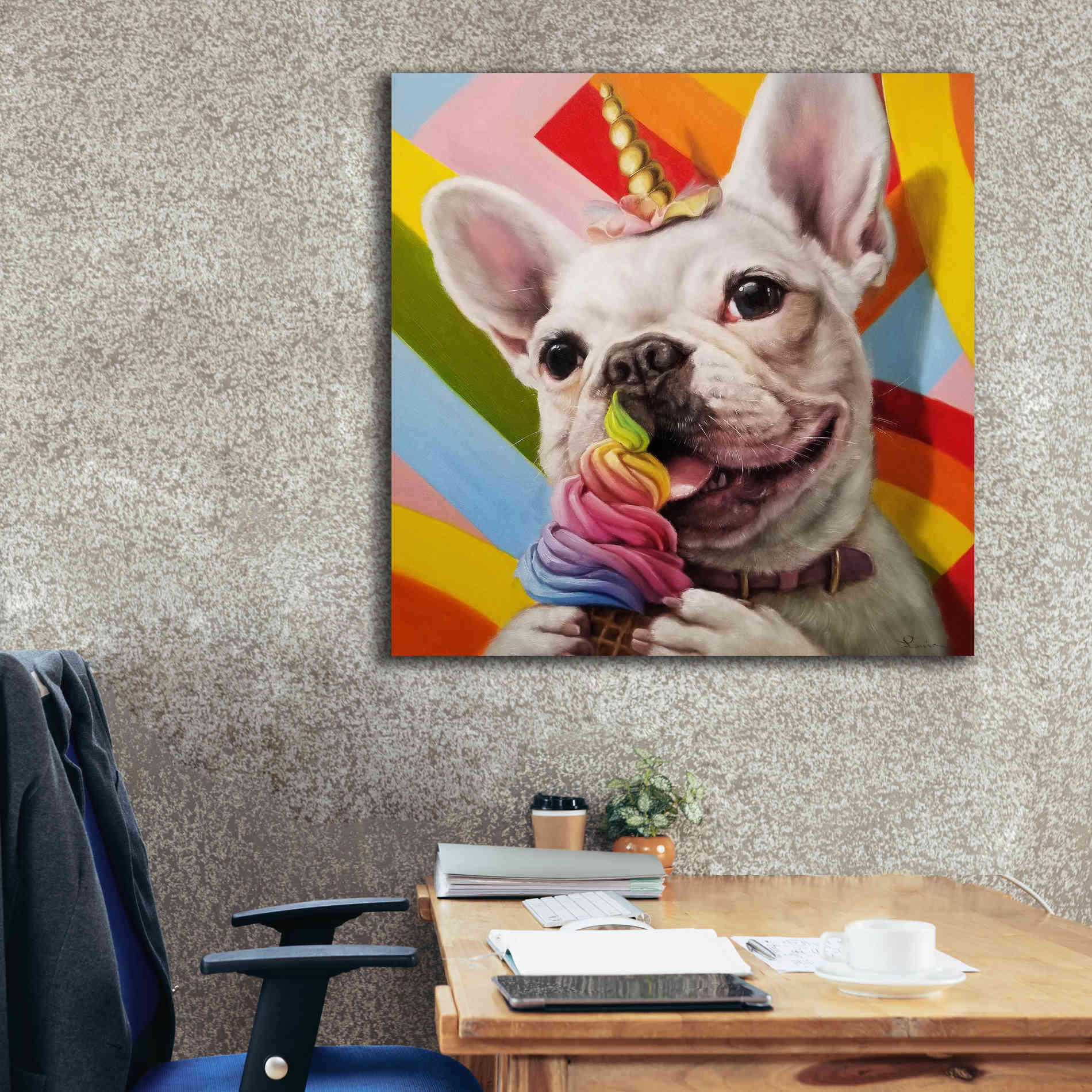 'Rainbow Party' by Lucia Heffernan, Canvas Wall Art,37x37