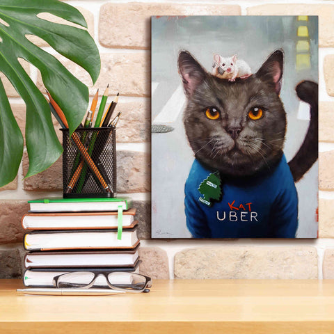 Image of 'Cat Uber' by Lucia Heffernan, Canvas Wall Art,12x16