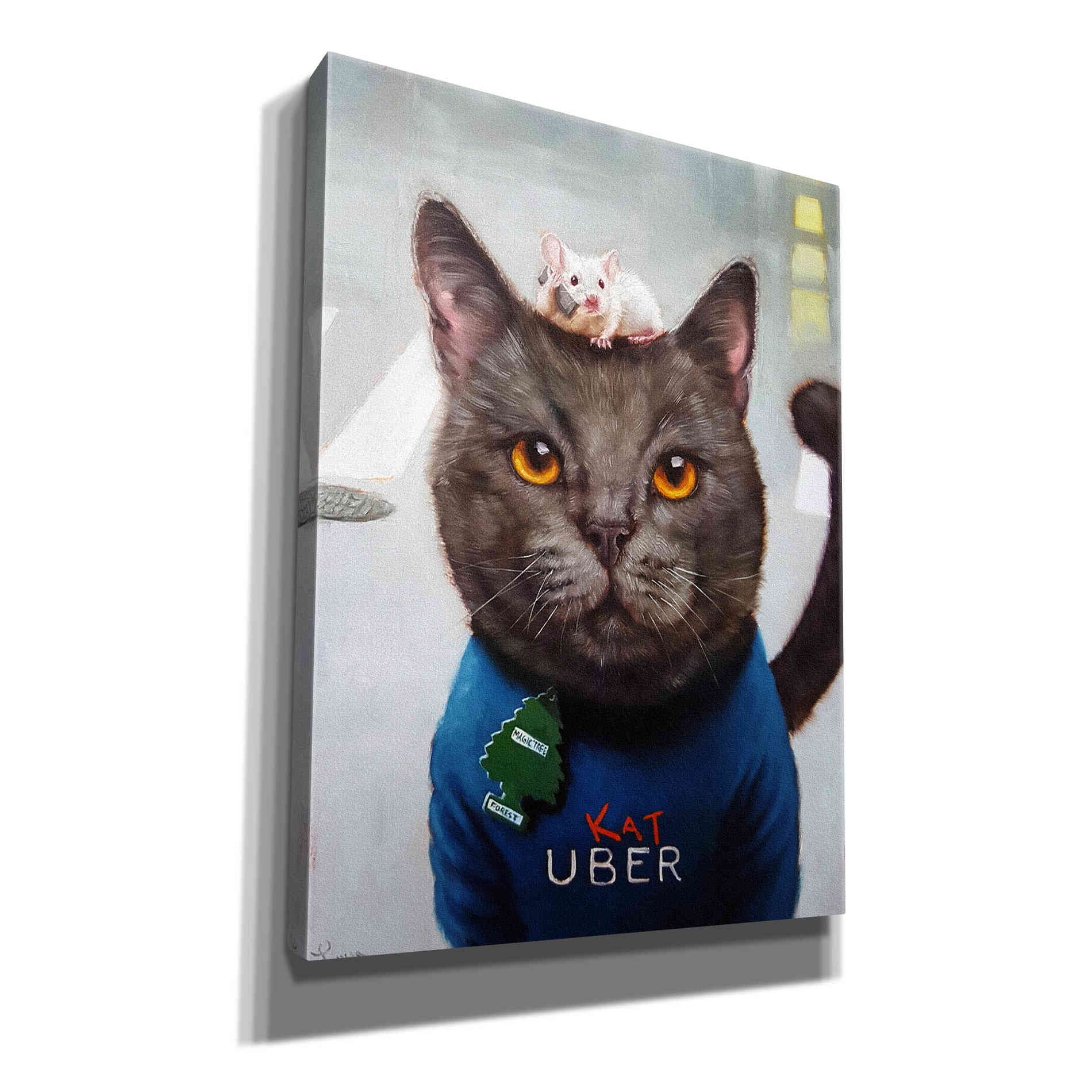 'Cat Uber' by Lucia Heffernan, Canvas Wall Art