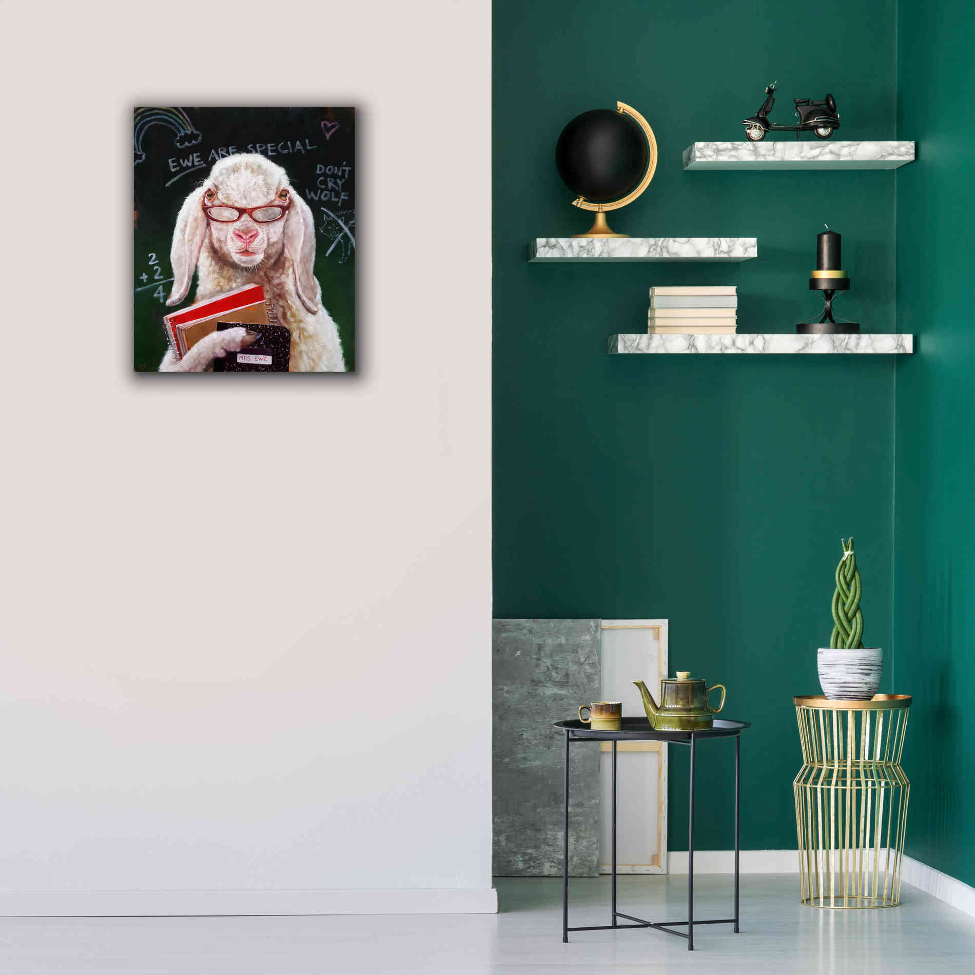 'Back to School - Mrs. Ewe' by Lucia Heffernan, Canvas Wall Art,20x24