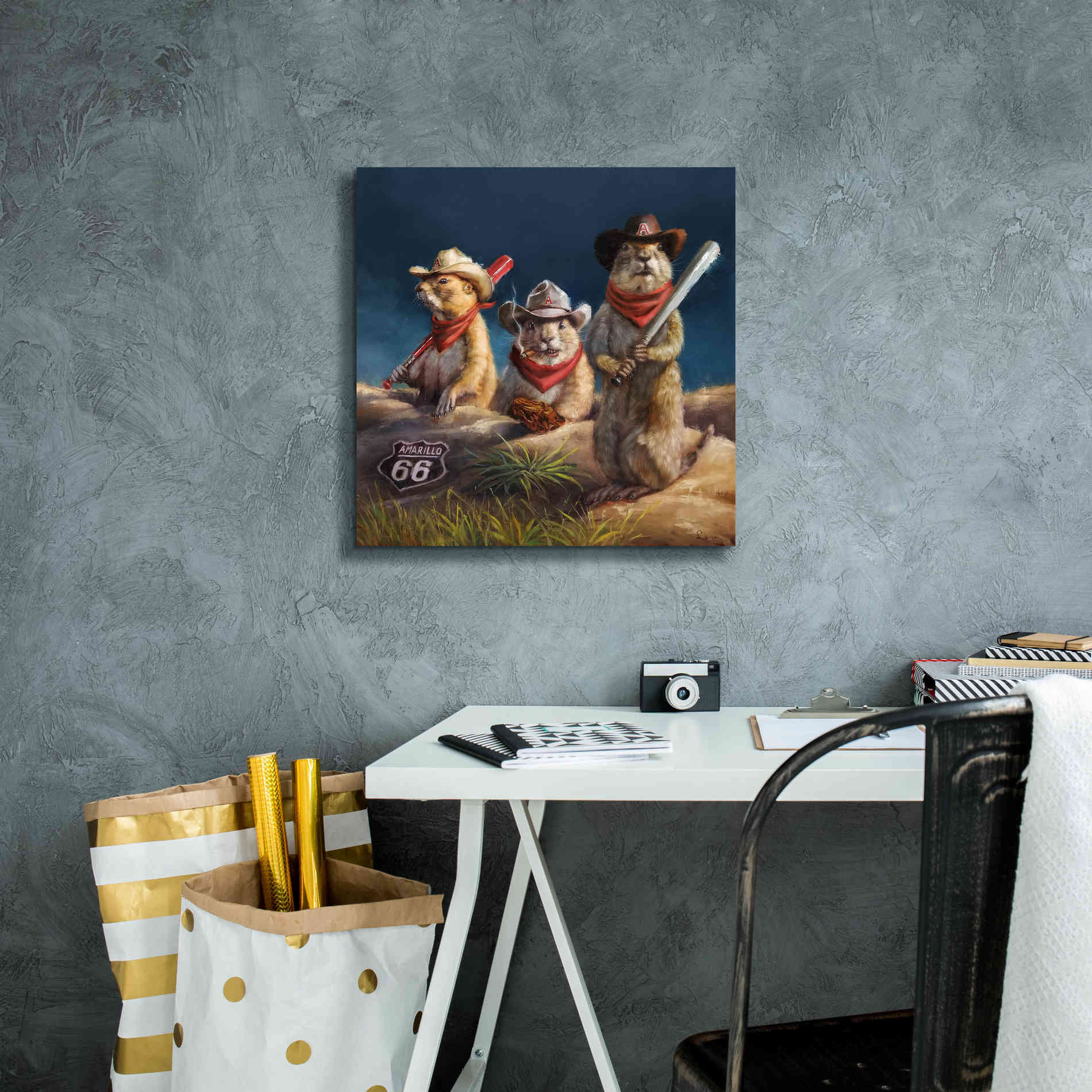 'Amarillo Sod Poodles' by Lucia Heffernan, Canvas Wall Art,18x18