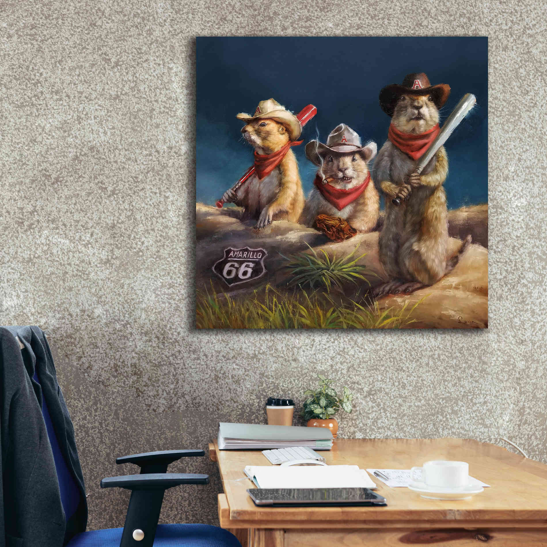 'Amarillo Sod Poodles' by Lucia Heffernan, Canvas Wall Art,37x37