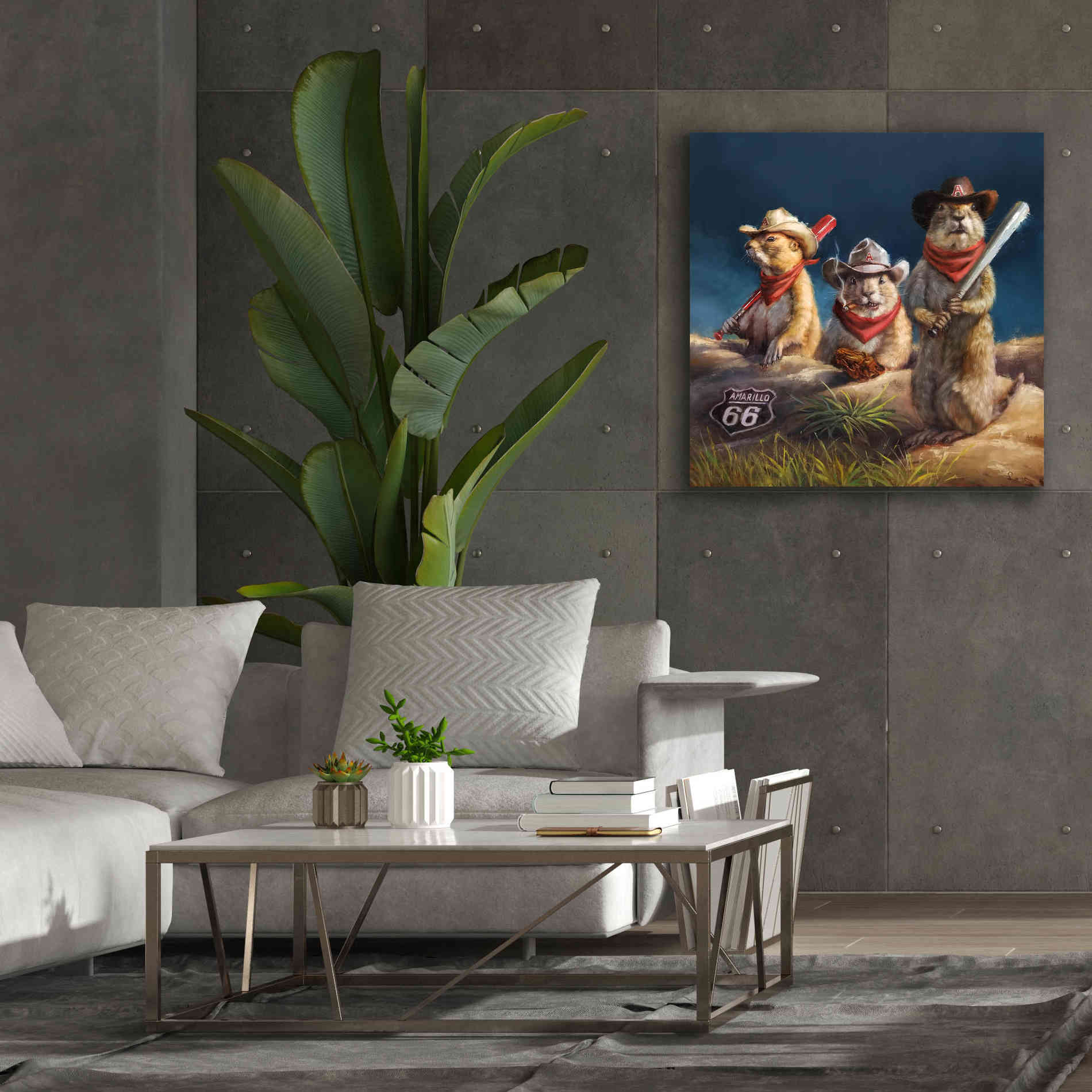 'Amarillo Sod Poodles' by Lucia Heffernan, Canvas Wall Art,37x37