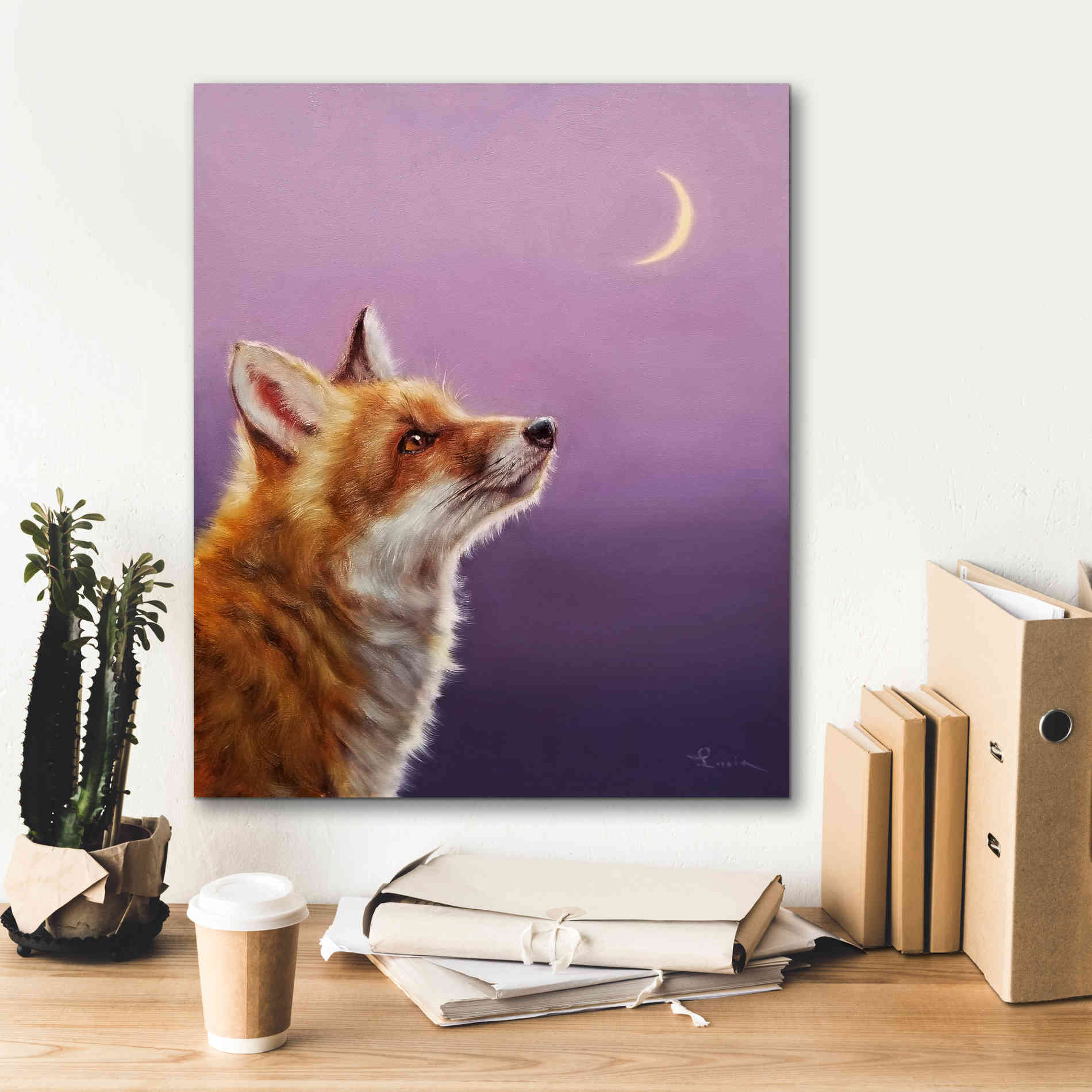 'Talking To The Moon' by Lucia Heffernan, Canvas Wall Art,20x24