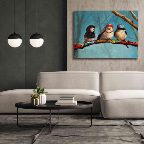 Image of 'Birdz In Da Hood' by Lucia Heffernan, Canvas Wall Art,54x40
