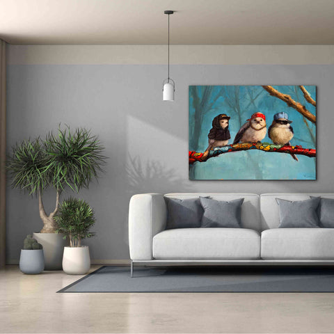 Image of 'Birdz In Da Hood' by Lucia Heffernan, Canvas Wall Art,54x40