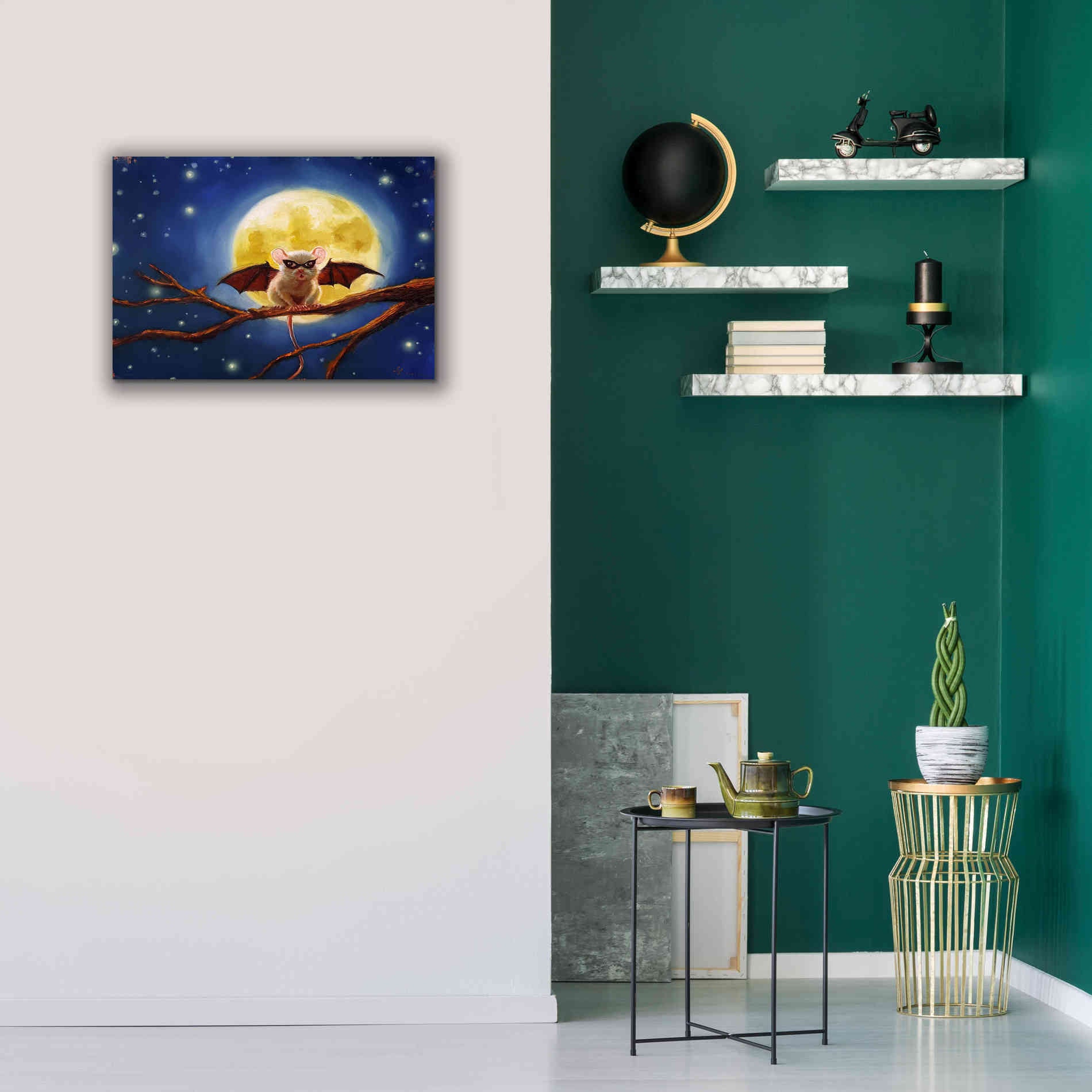 'Fledemaus' by Lucia Heffernan, Canvas Wall Art,26x18