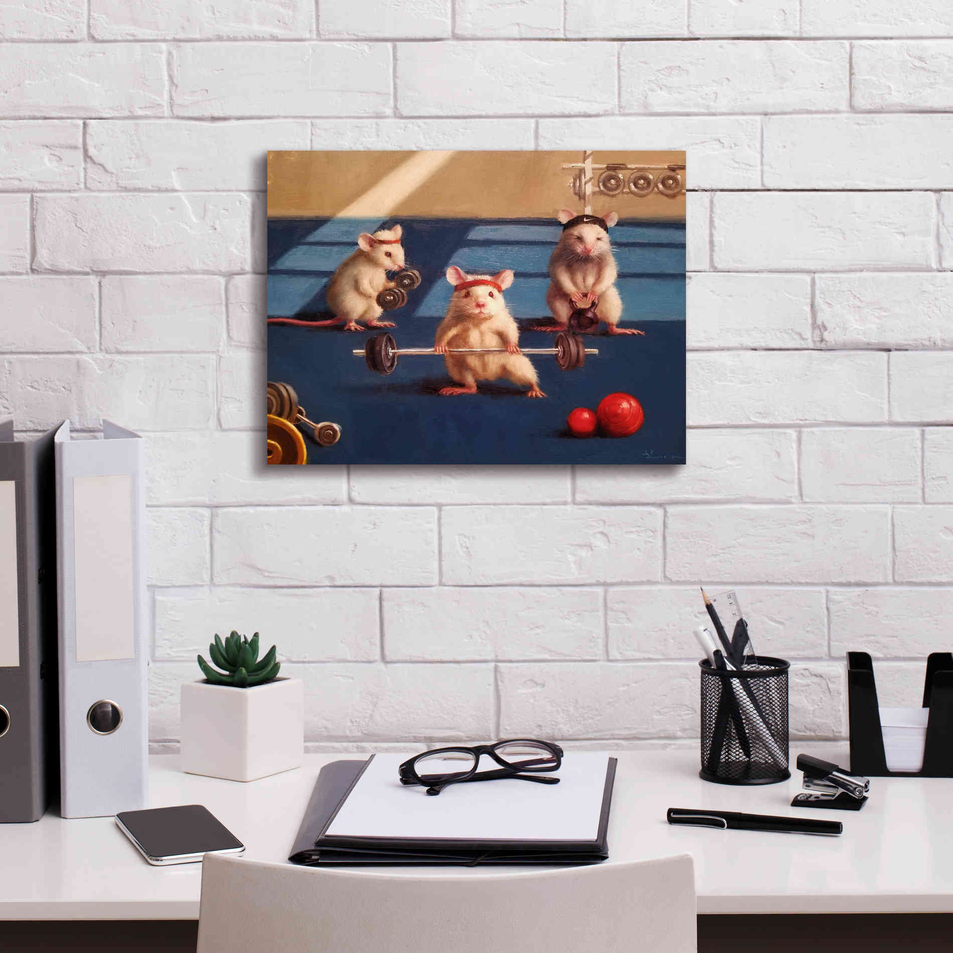 'Gym Rats' by Lucia Heffernan, Canvas Wall Art,16x12