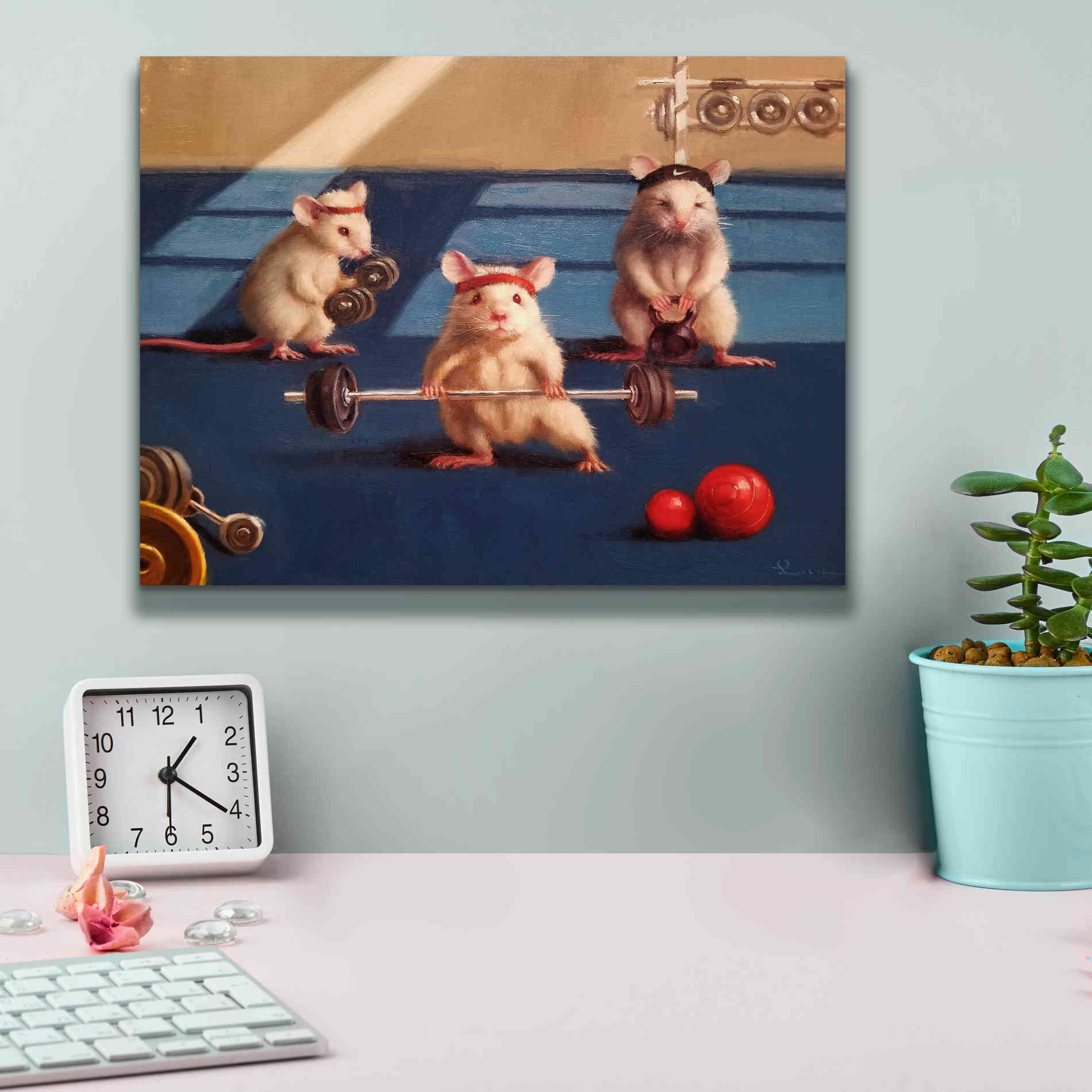 'Gym Rats' by Lucia Heffernan, Canvas Wall Art,16x12