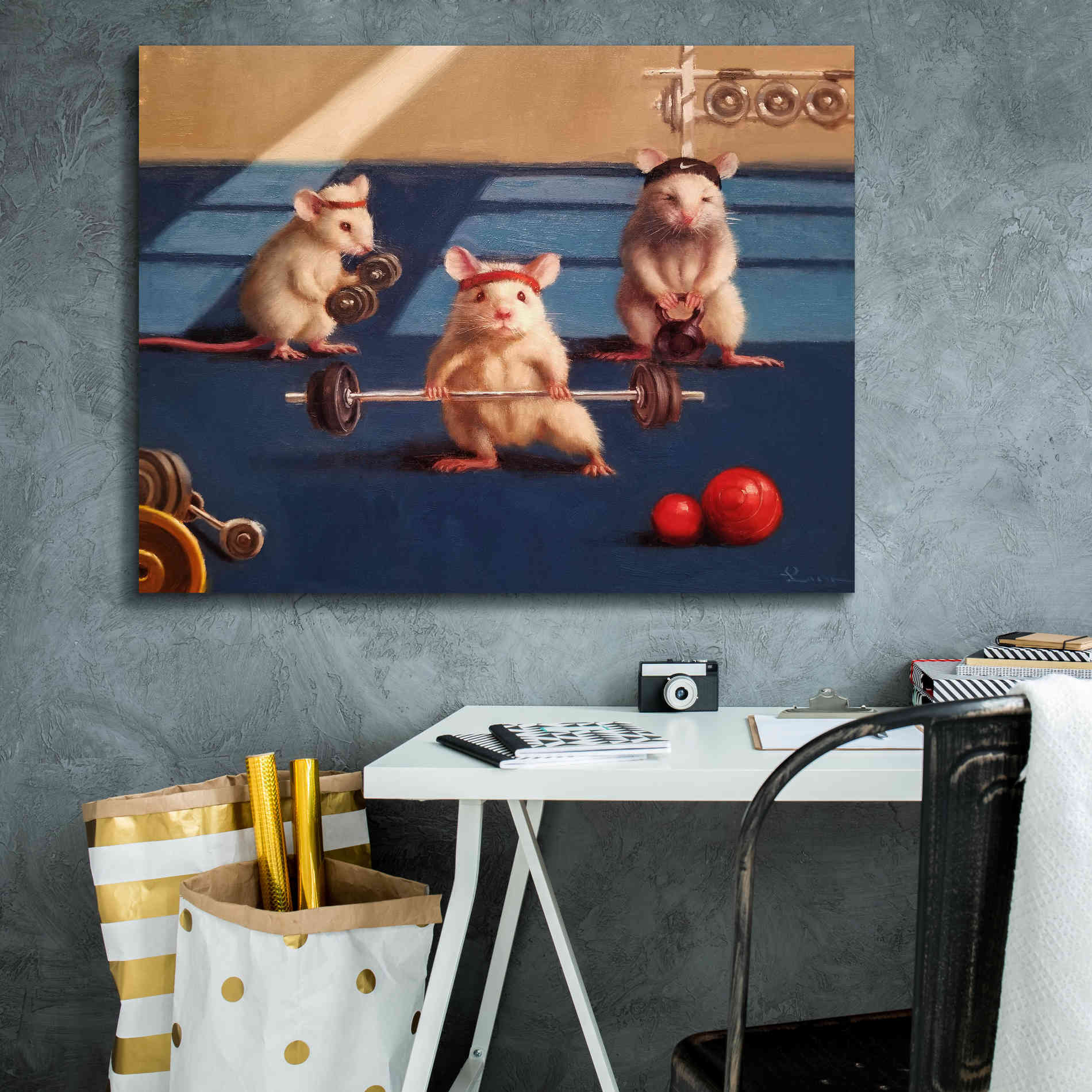 'Gym Rats' by Lucia Heffernan, Canvas Wall Art,34x26