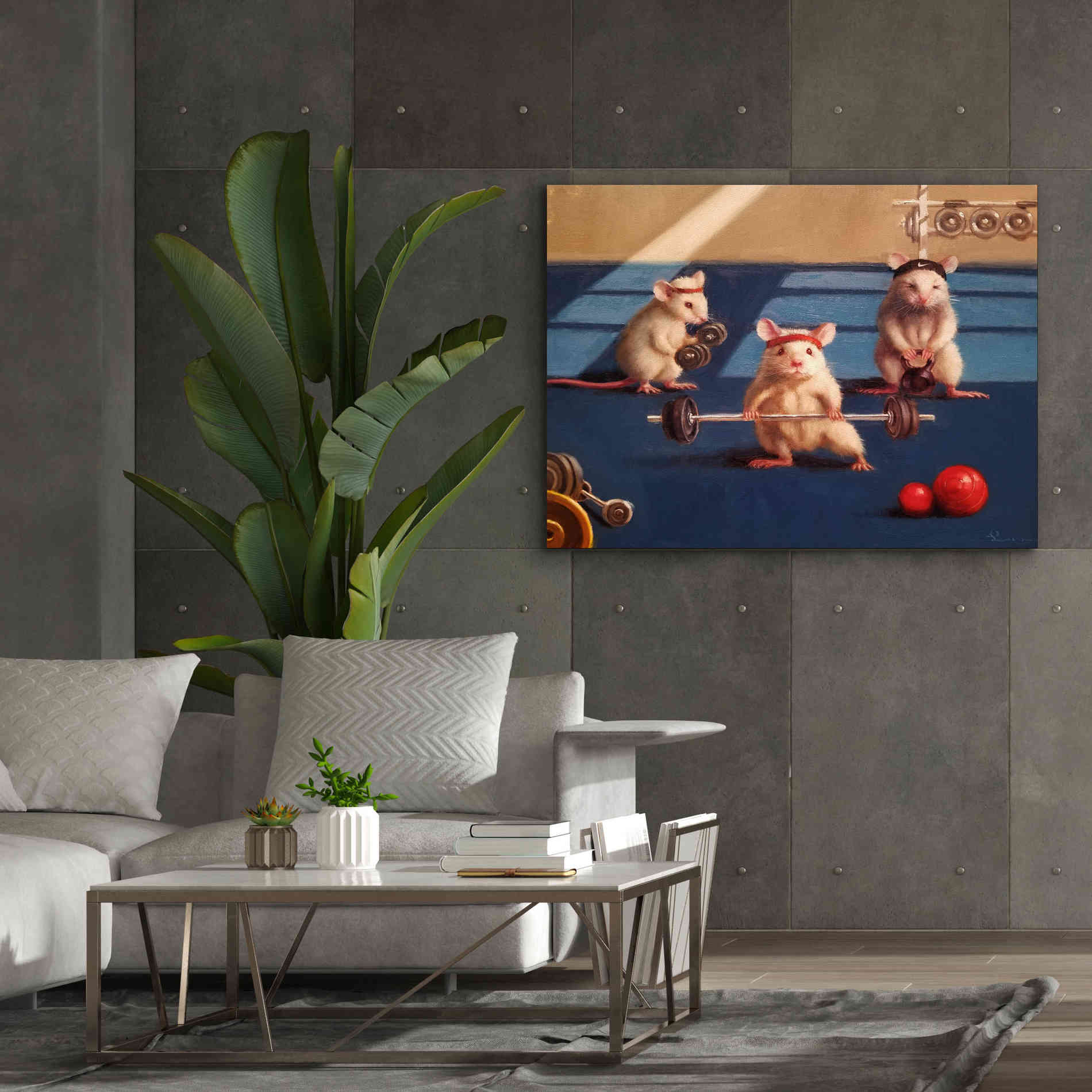 'Gym Rats' by Lucia Heffernan, Canvas Wall Art,54x40