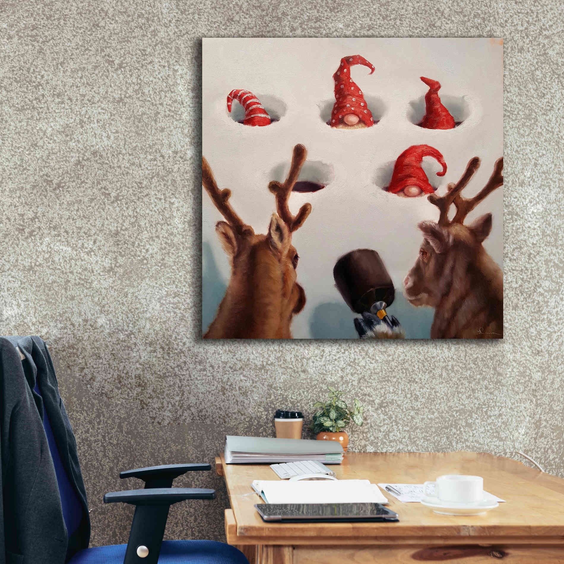 'Whack-An-Elf' by Lucia Heffernan, Canvas Wall Art,37x37