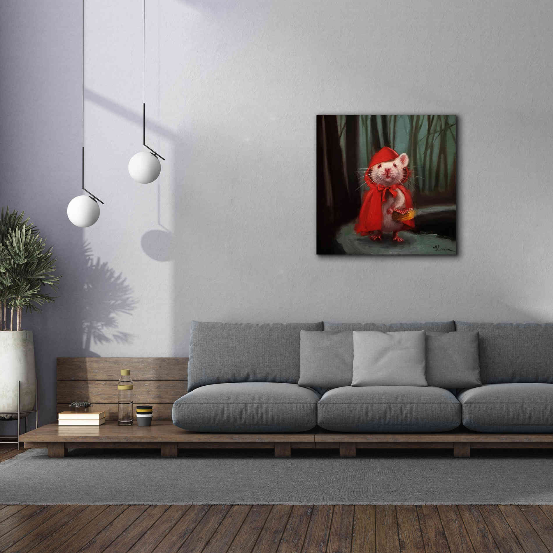 'Little Red' by Lucia Heffernan, Canvas Wall Art,37x37