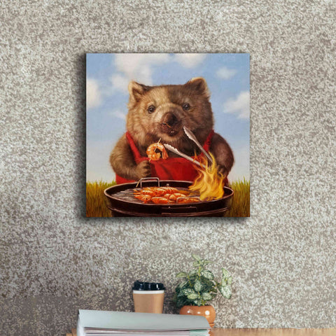 Image of 'Shrimp On The Barbie' by Lucia Heffernan, Canvas Wall Art,18x18