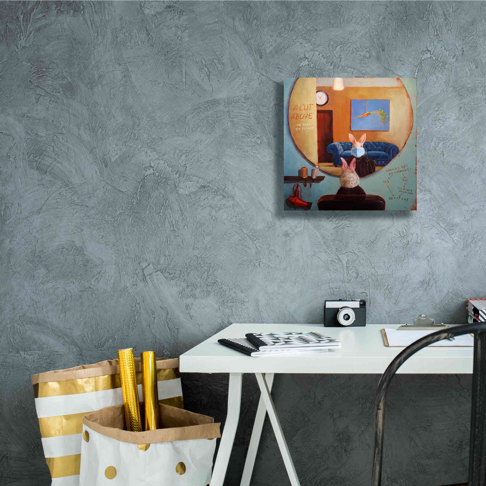 'Pandemic Haircut' by Lucia Heffernan, Canvas Wall Art,12x12