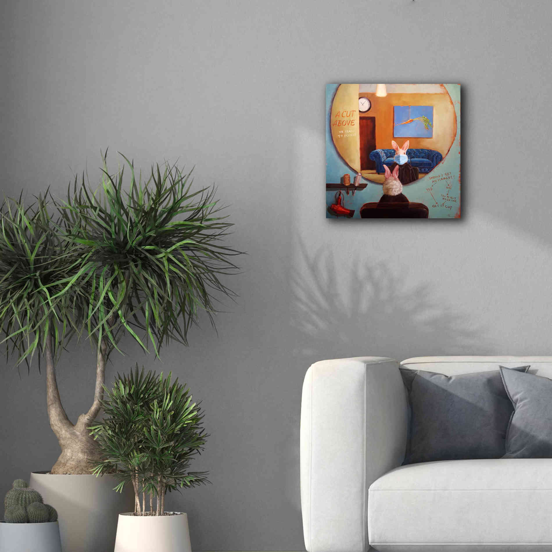 'Pandemic Haircut' by Lucia Heffernan, Canvas Wall Art,18x18