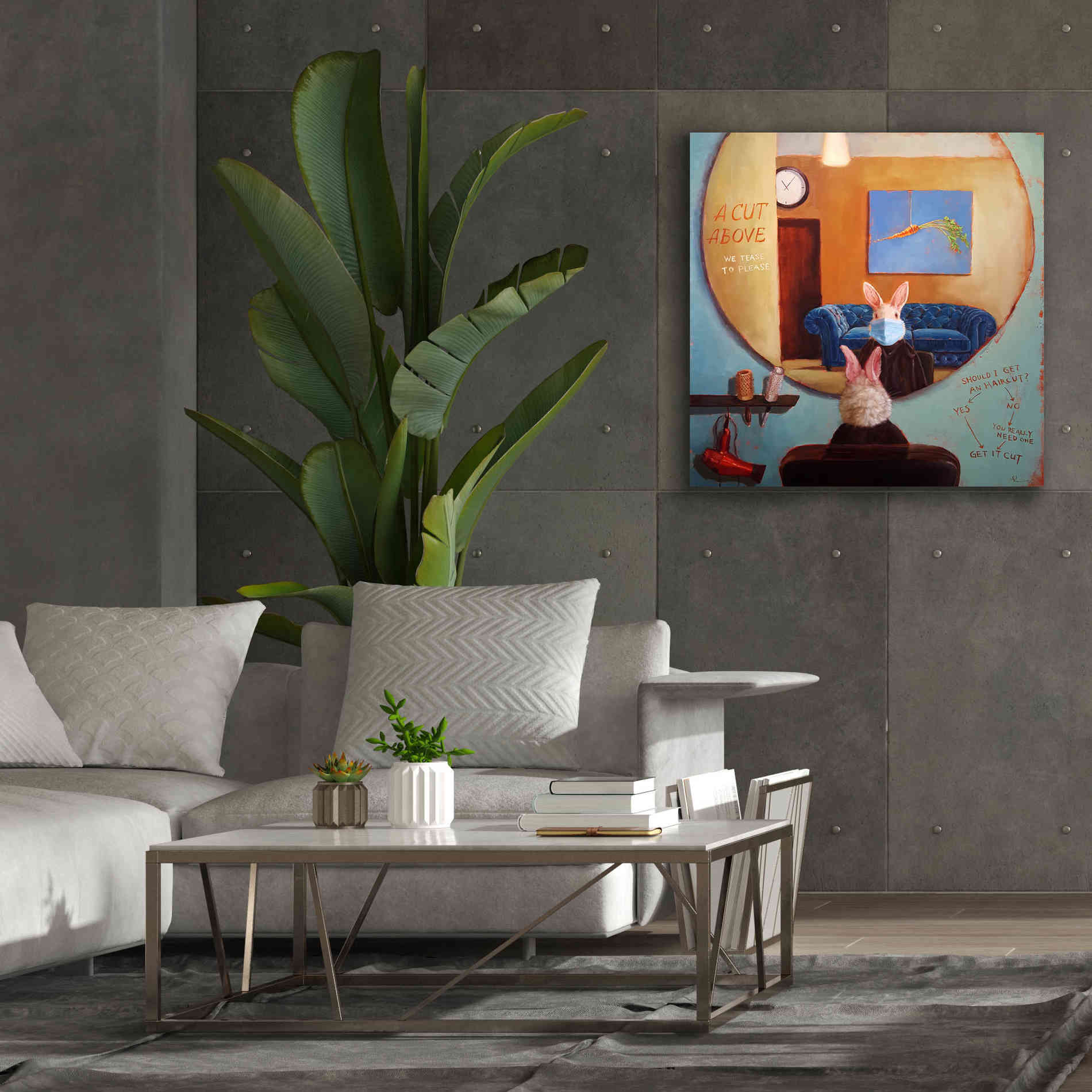 'Pandemic Haircut' by Lucia Heffernan, Canvas Wall Art,37x37